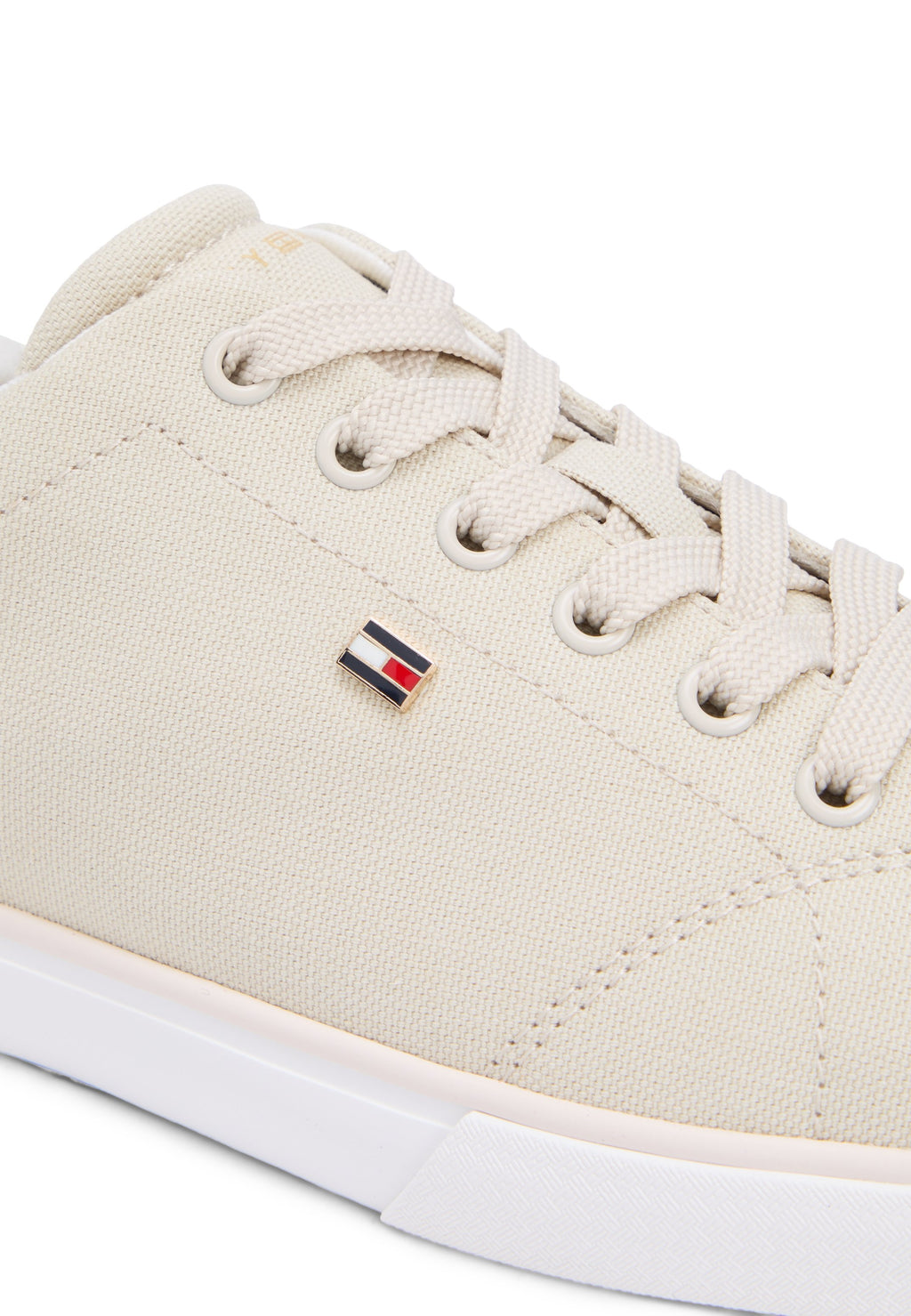 LOW PROFILE CANVAS LACE-UP TRAINERS - Trainers - classic beige