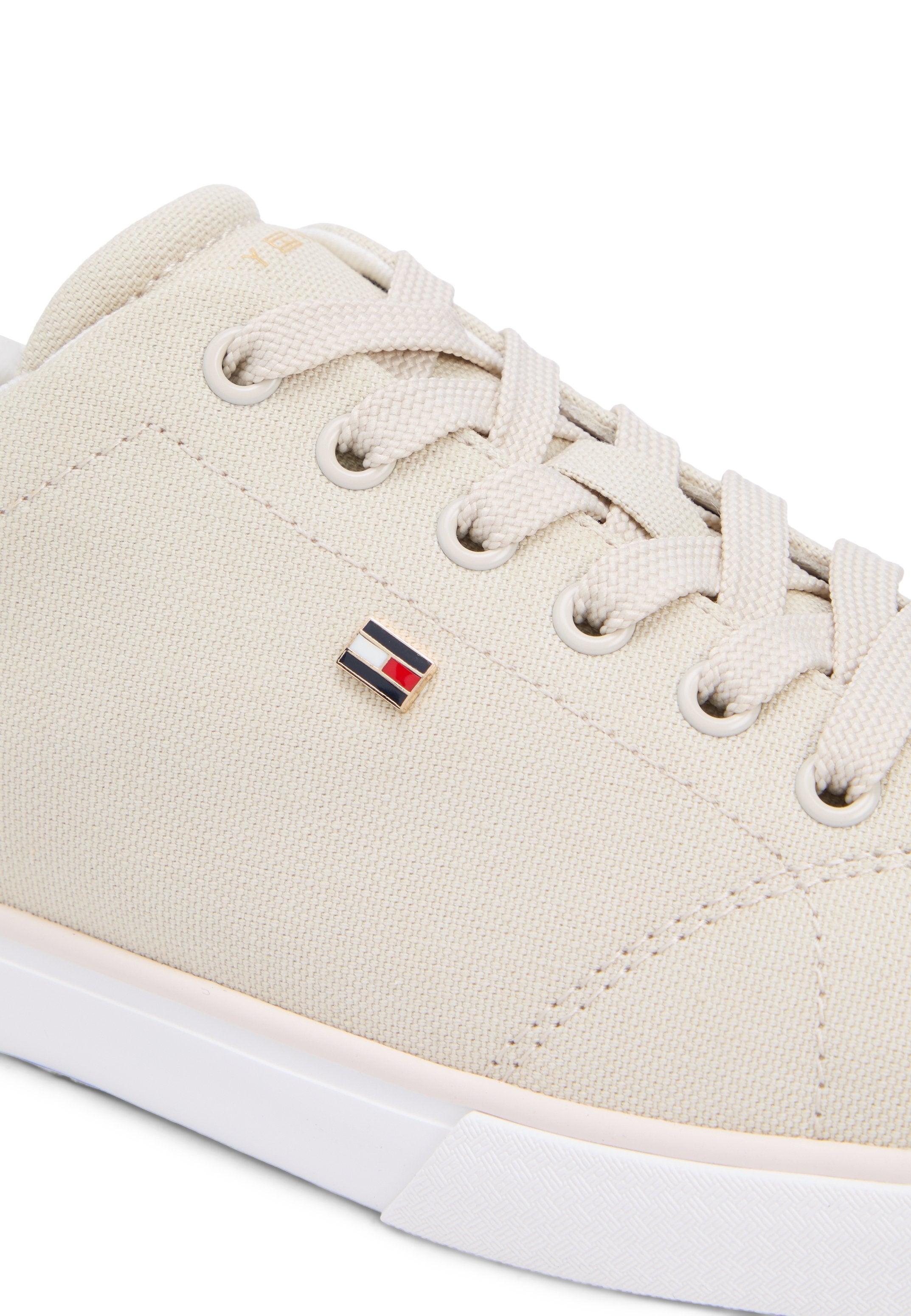 LOW PROFILE CANVAS LACE-UP TRAINERS - Trainers - classic beige