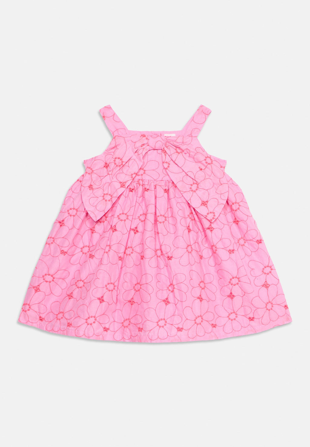 EYELET BOW - Day dress - parisian pink