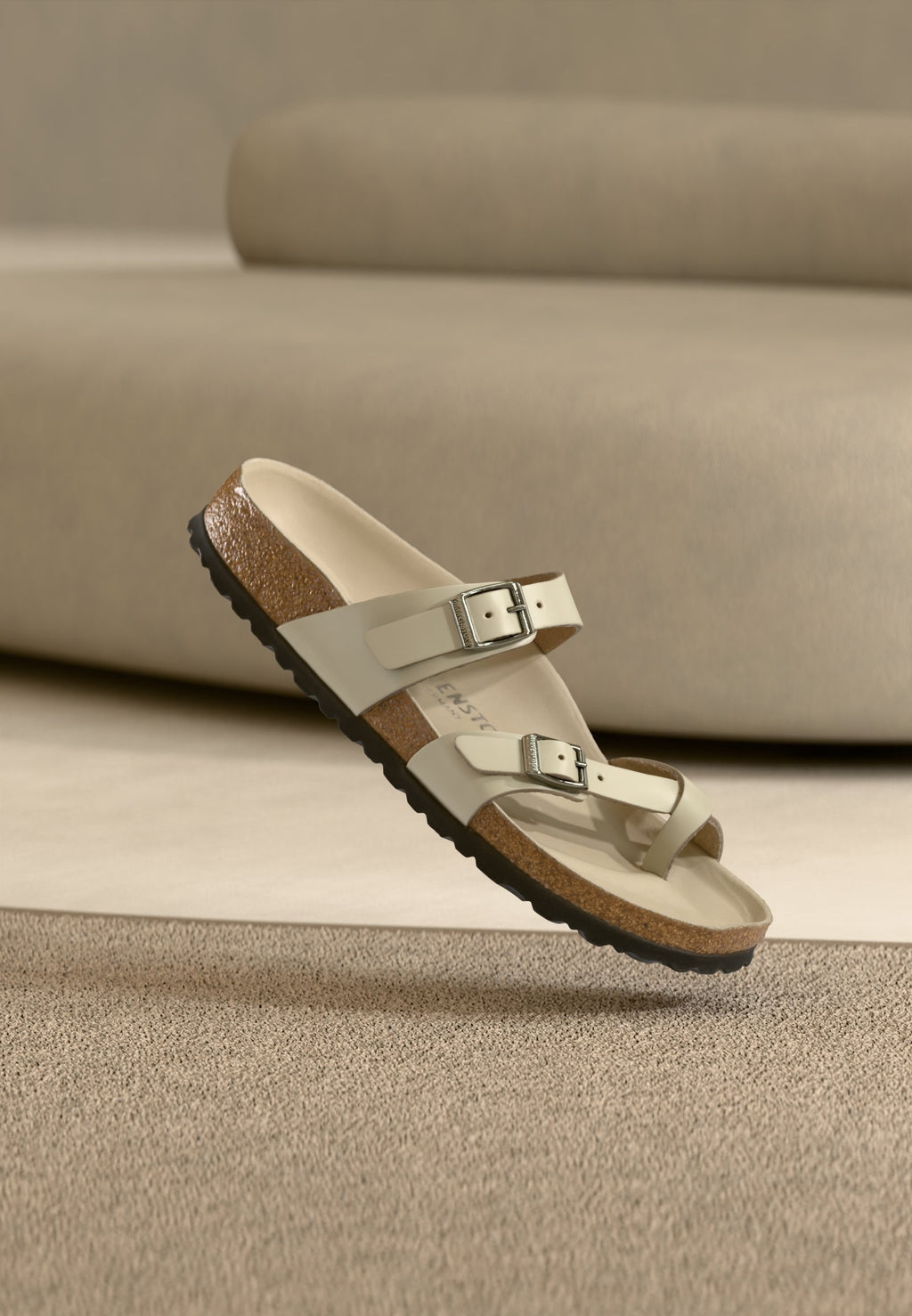 MAYARI LENA AMALFI OYSTER HEXS NARROW - T-bar sandals - oyster