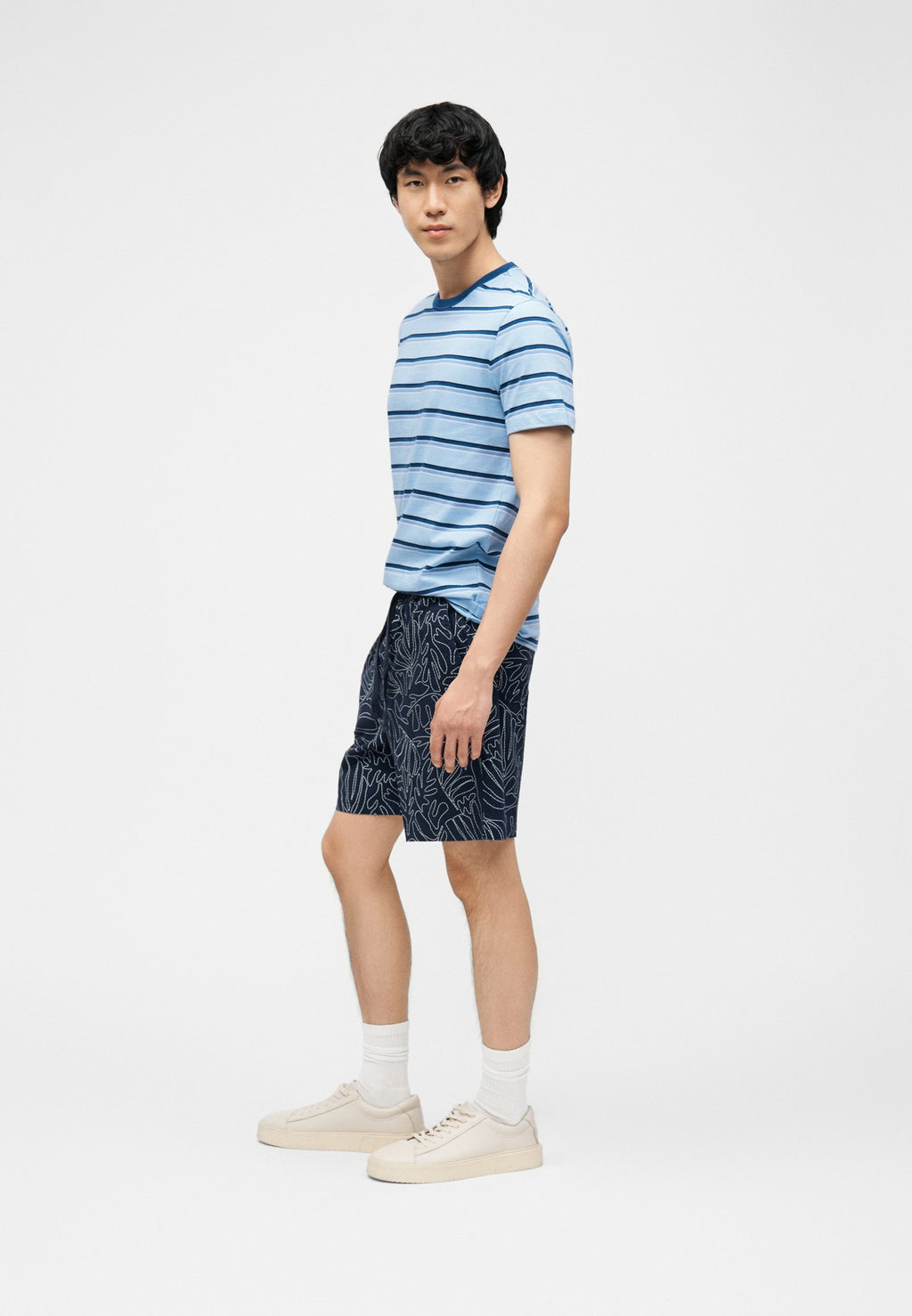 EVERYDAY CREW STRIPE - Print T-shirt - cerulean blue