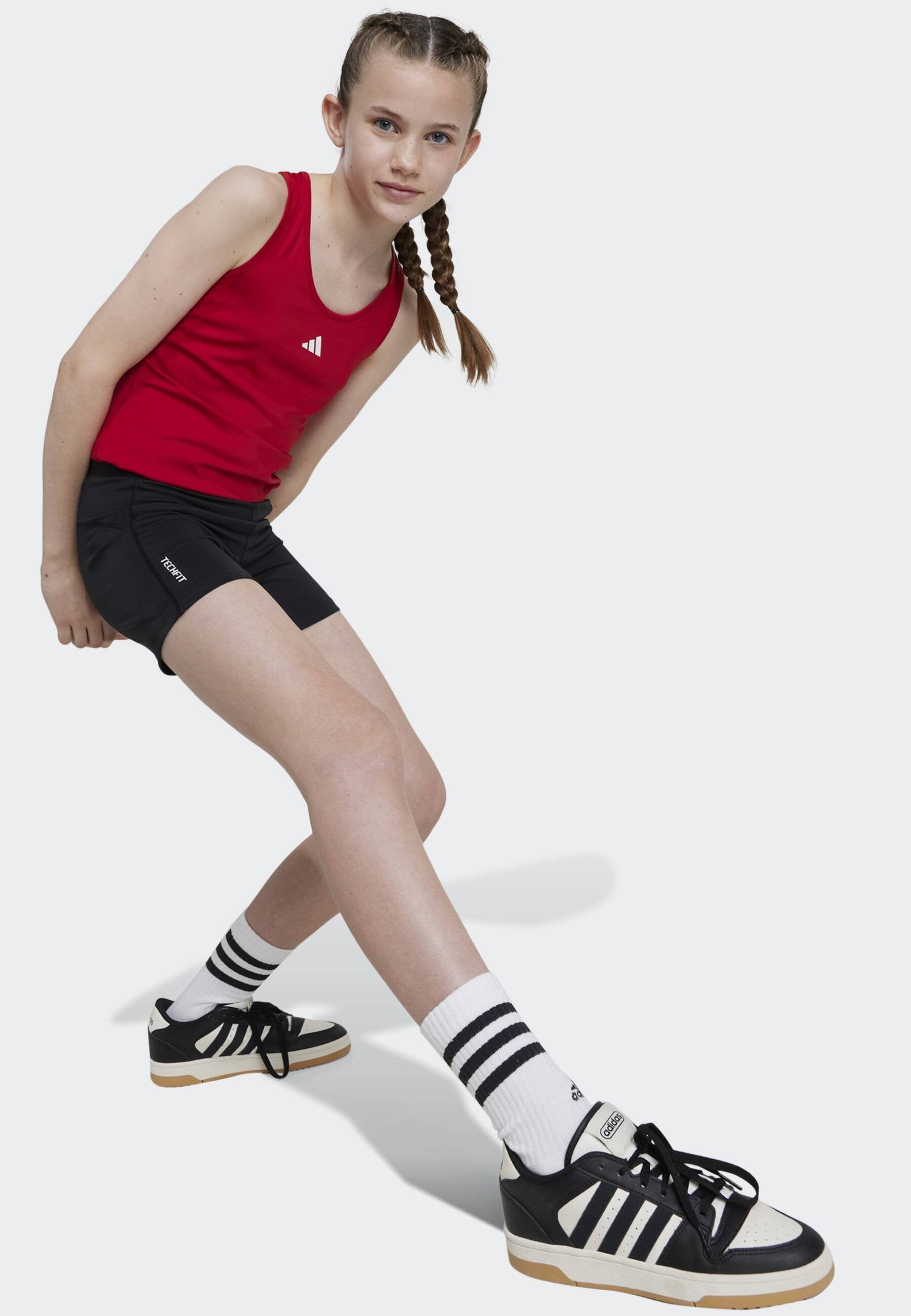 TECHFIT LEGGINGS JUNIOR UNISEX - Sports shorts - black/white