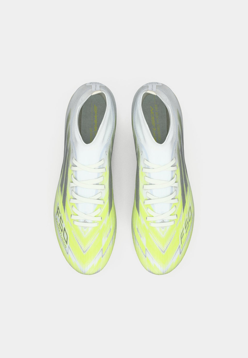 F50 SPARKFUSION PRO MID CUT - Chaussures de football sur terrain synthétique - footwear white/iron metallic/hi res yellow