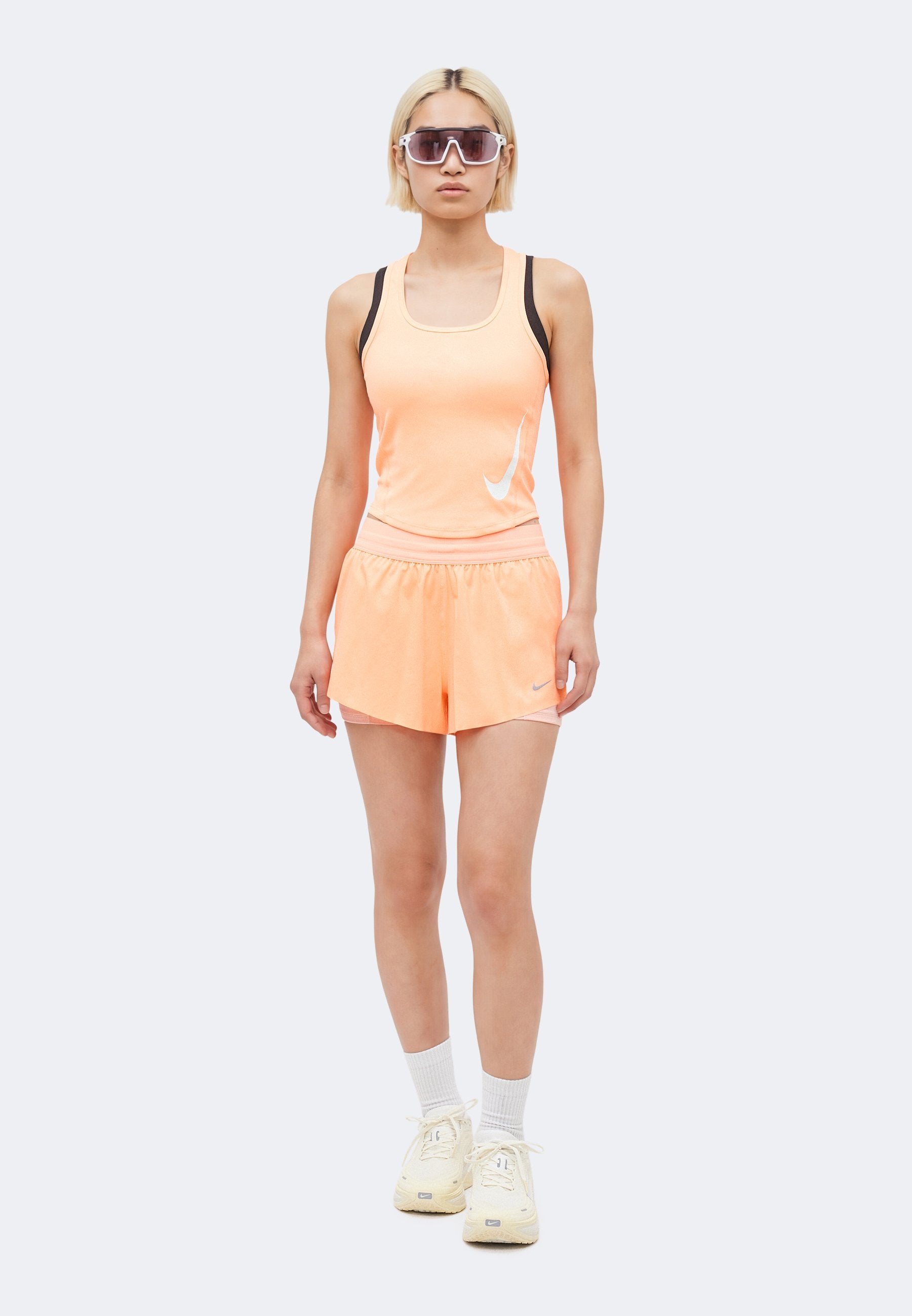 SWIFT - 2-in-1 shorts - orange pulse/arctic orange