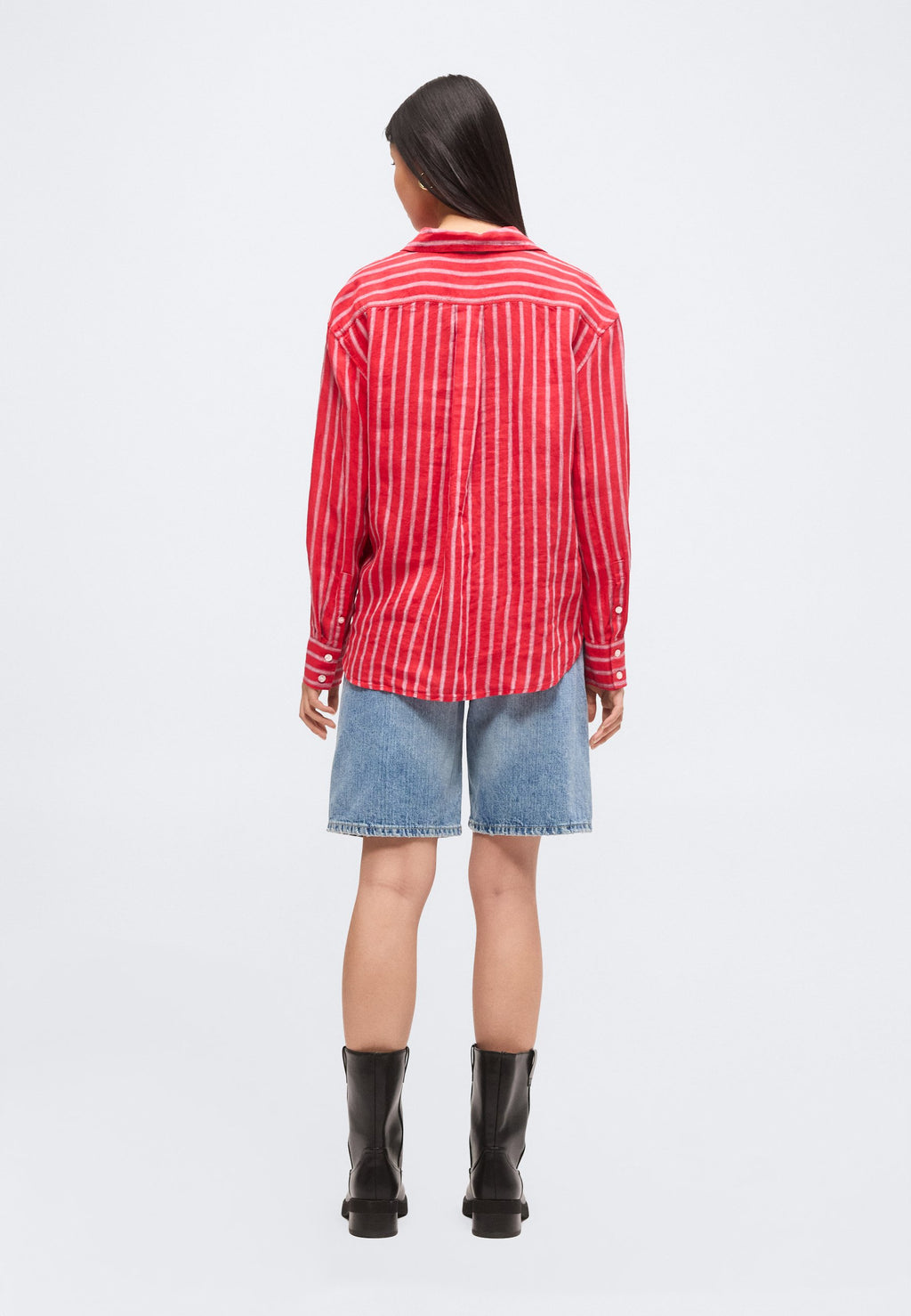 THE RELAXED SHIRT - Button-down blouse - red/white