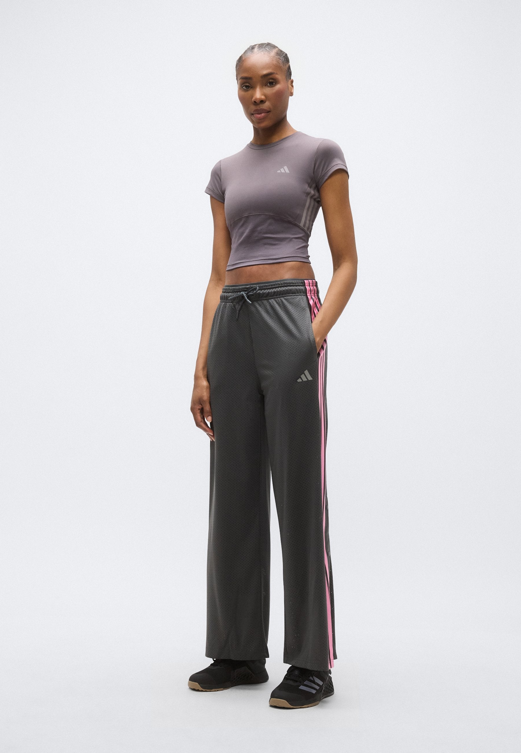 STADIUM MESH - Tracksuit bottoms - grey six/grey/tropic bloom