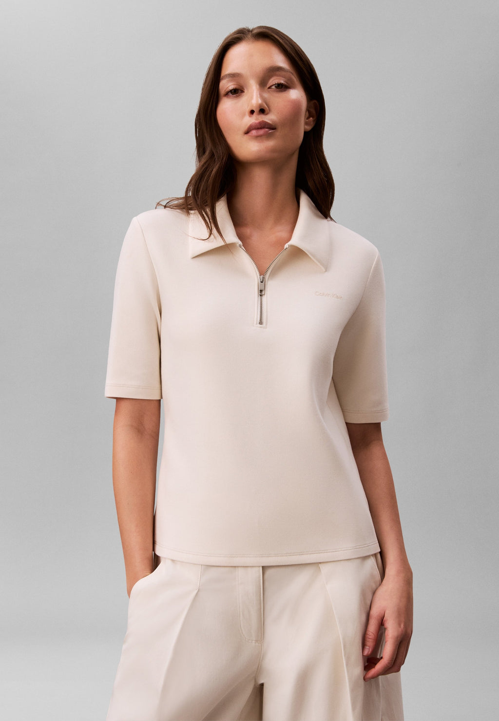 SPACER HALFZIP - Polo shirt - tofu
