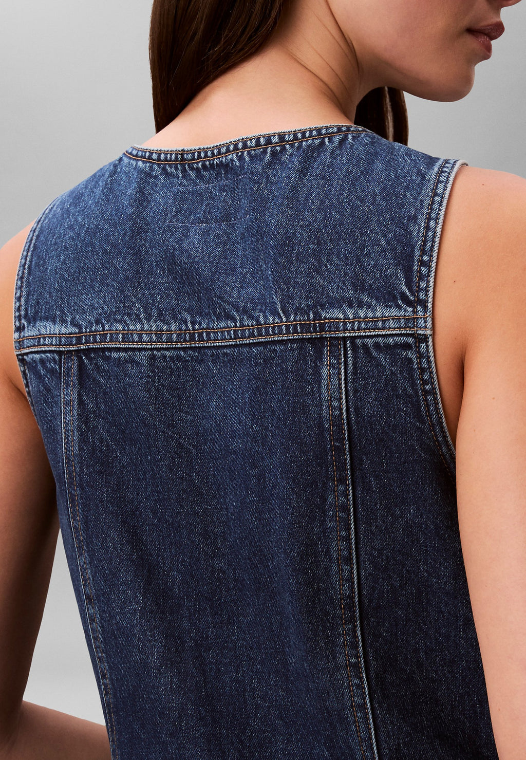 WHS SLVLS MINI TRUCKER MAD - Denim dress - madden blue