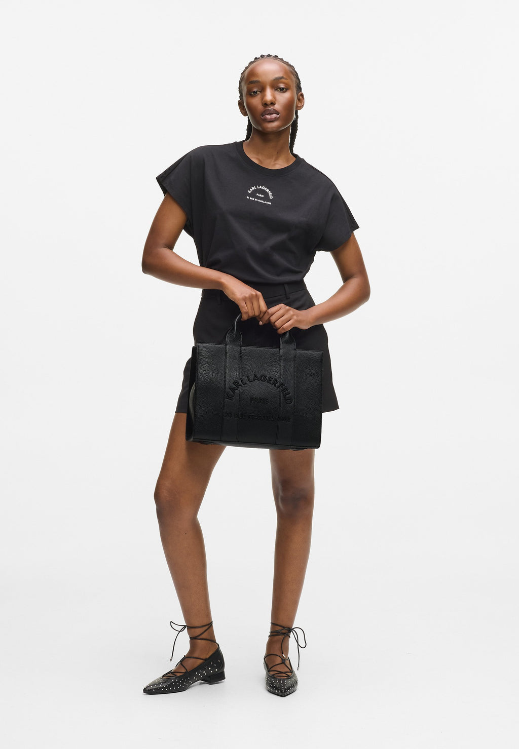 SQUARE TOTE - Handbag - black