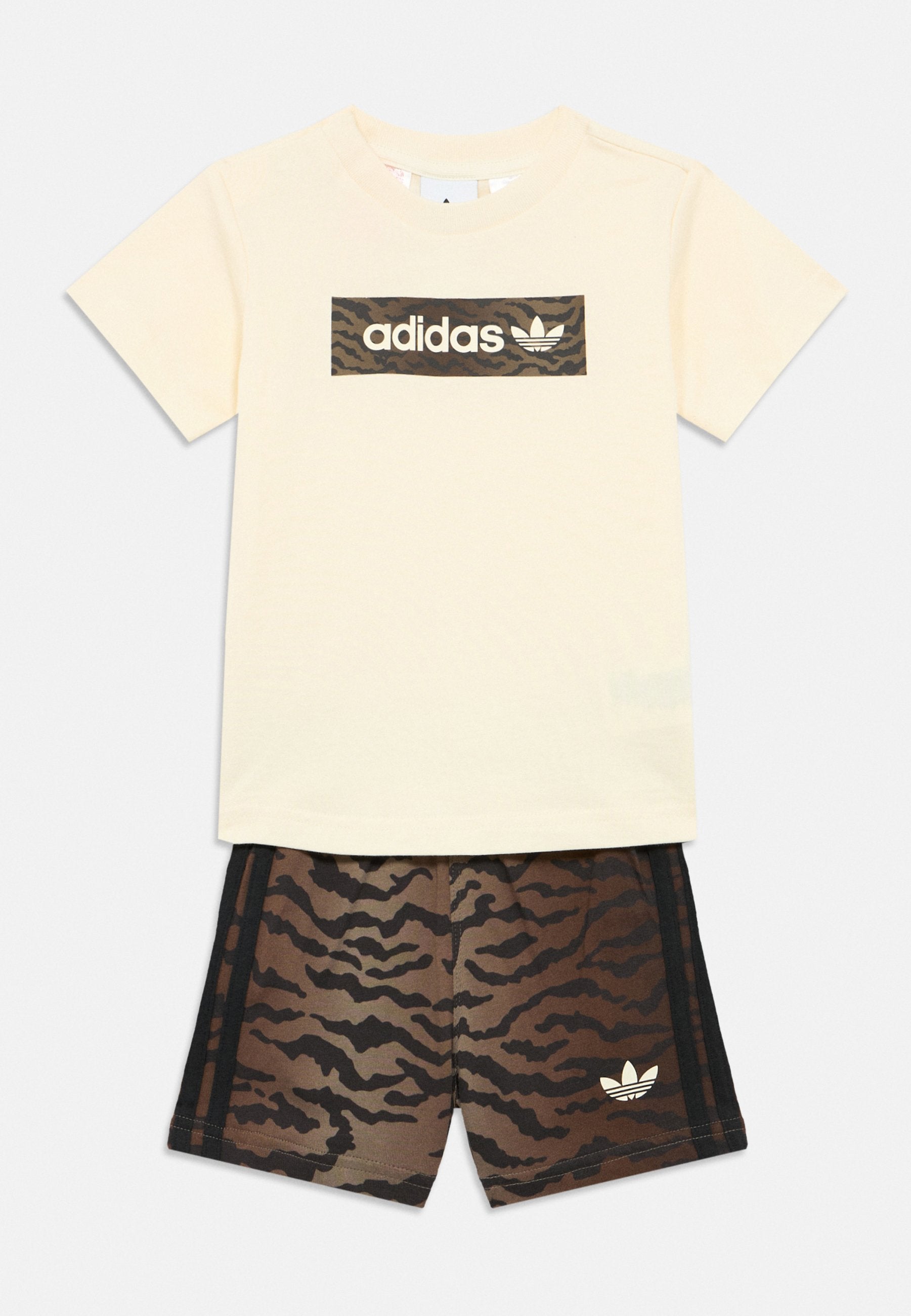 INFANT UNISEX SET - Shorts - cream white/night brown
