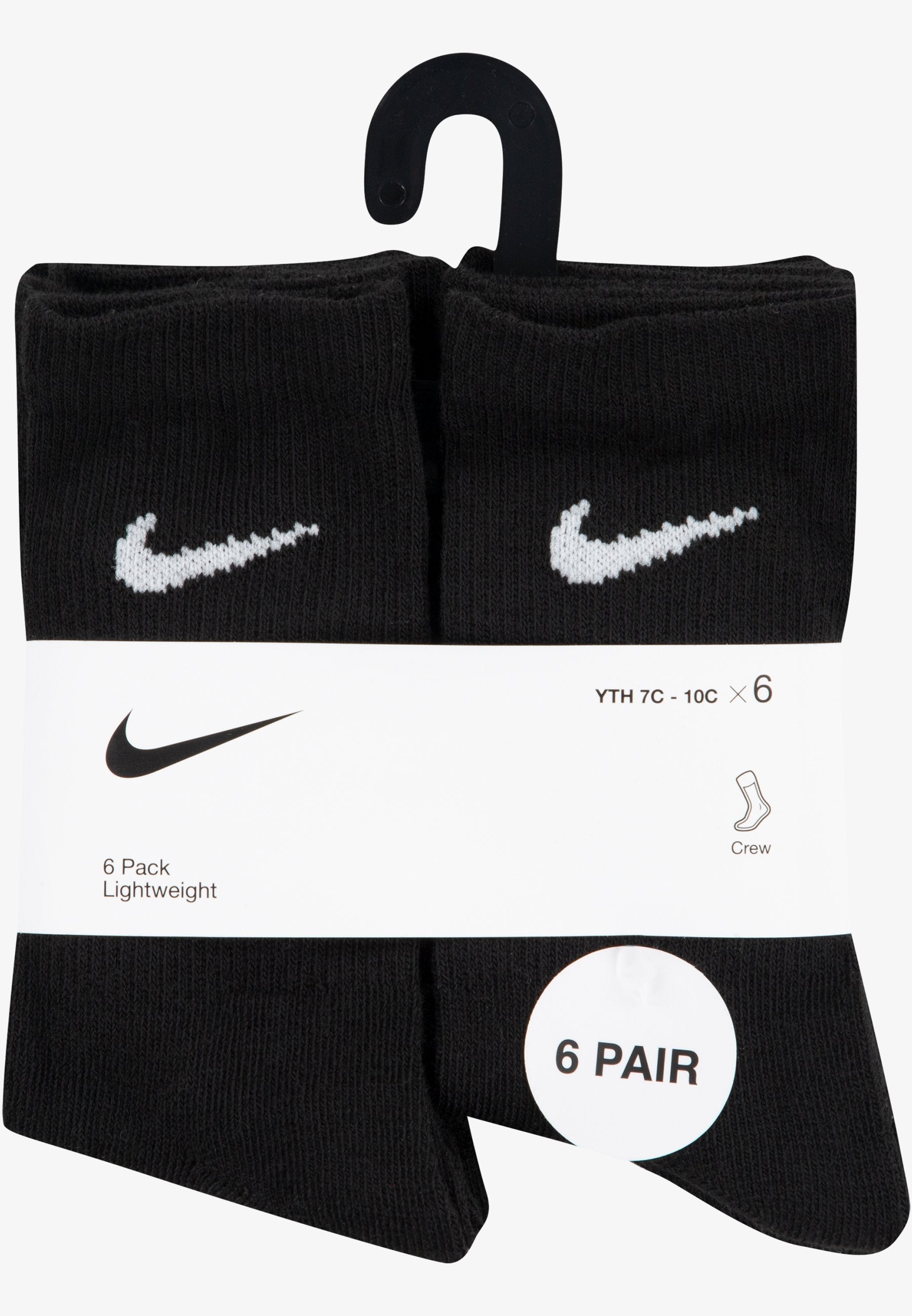 BASIC CREW UNISEX 6 PACK - Socks - black