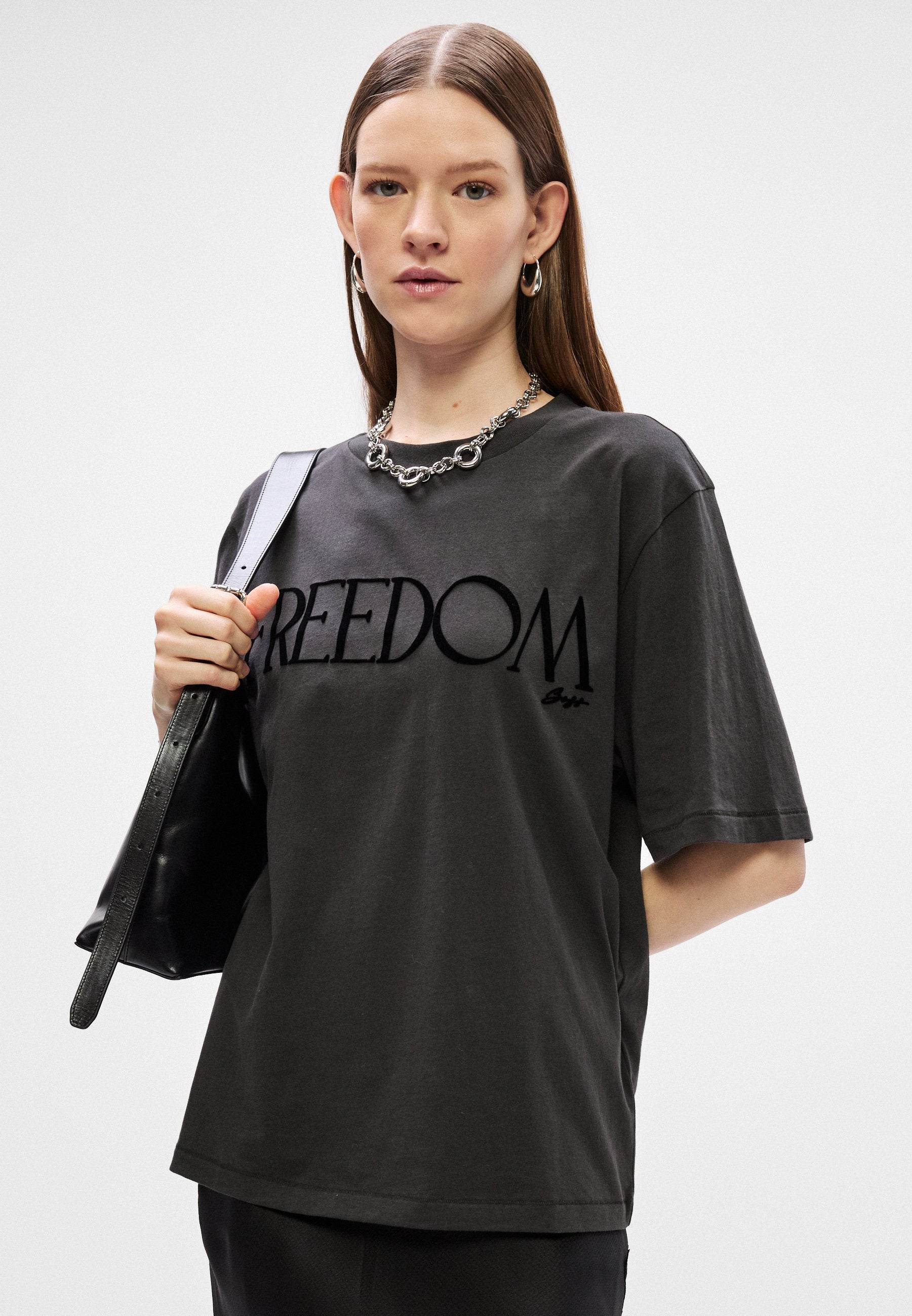 EREGULAR - Print T-shirt - open grey