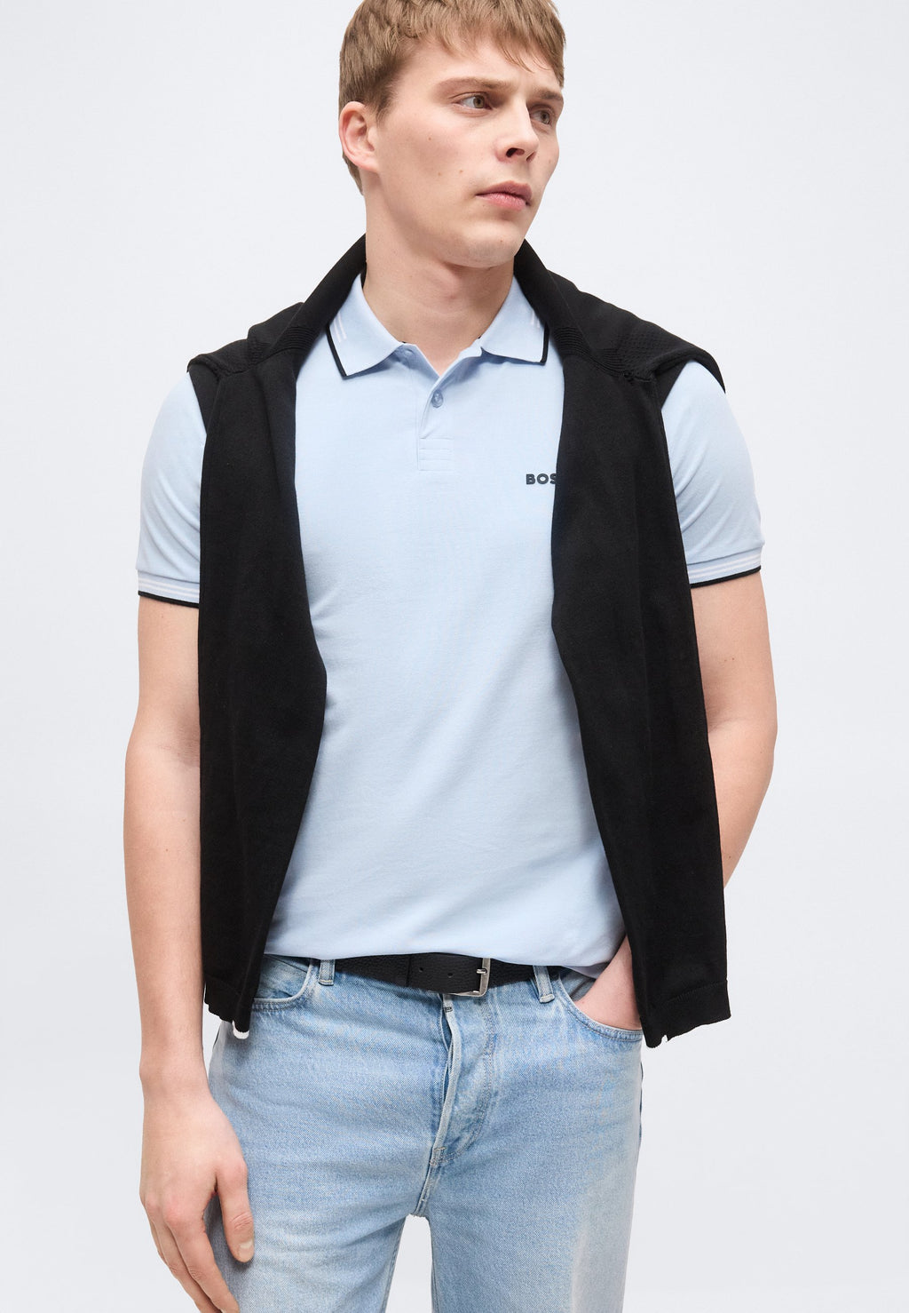 PAUL - Polo shirt - open blue
