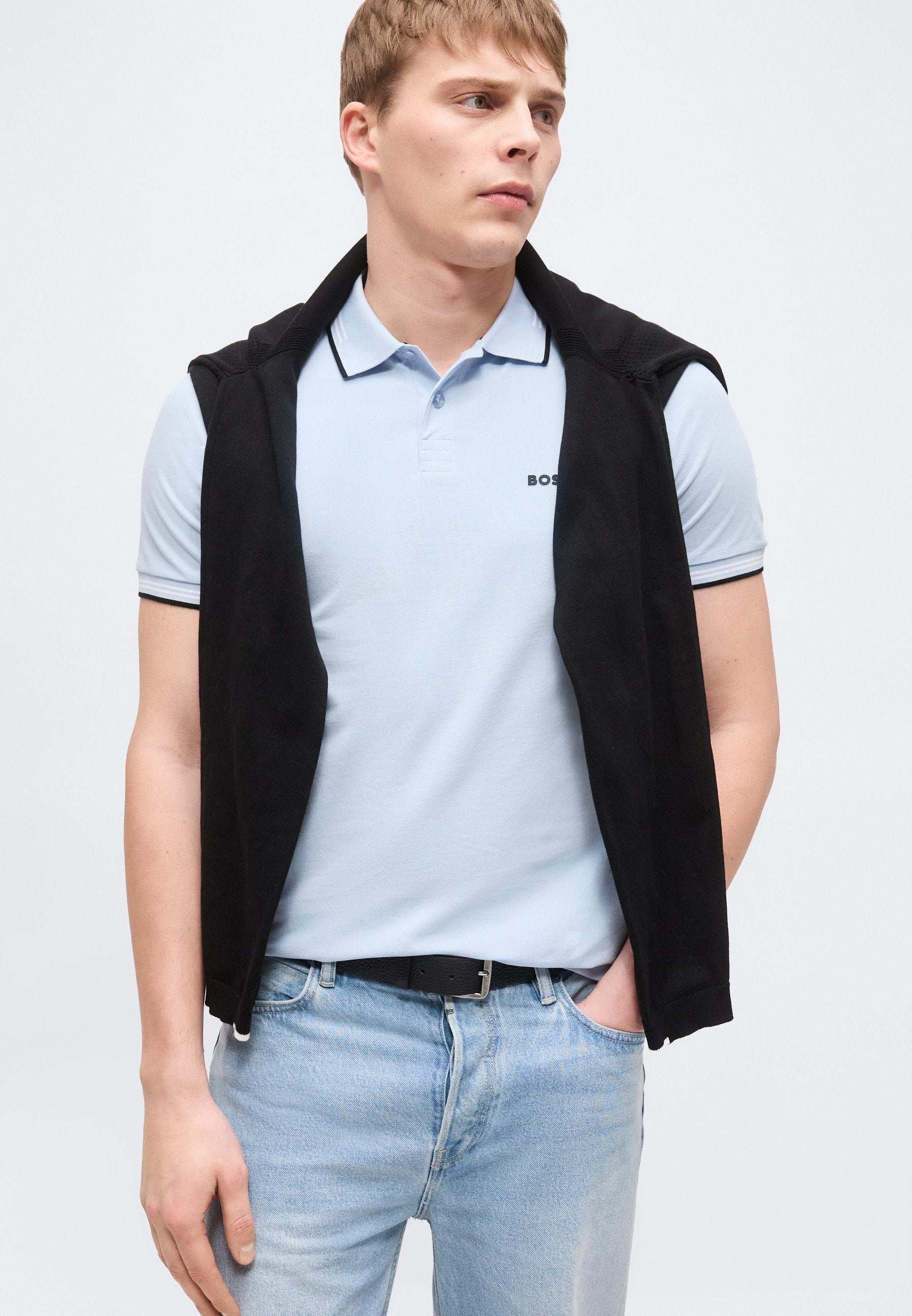 PAUL - Polo shirt - open blue