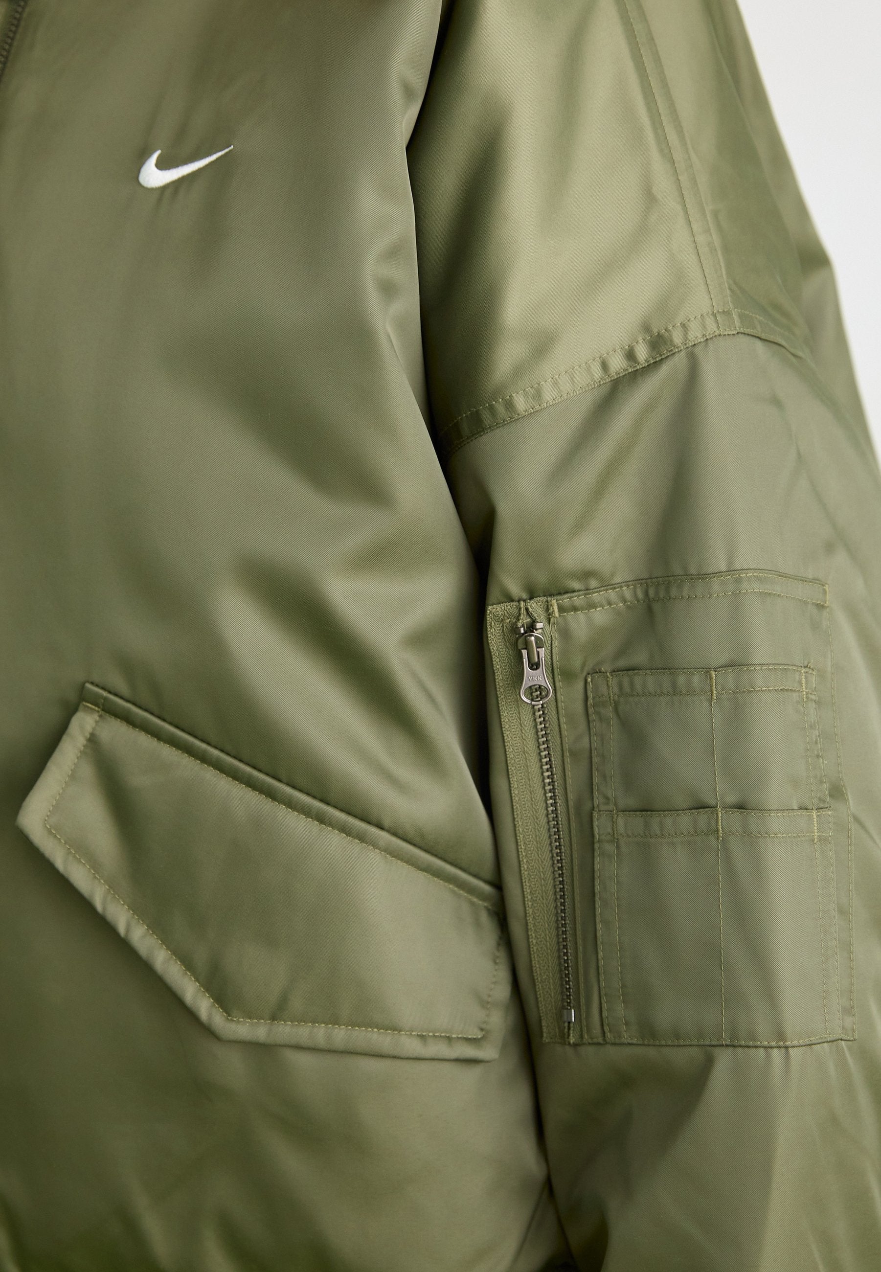 Bomber Jacket - medium olive/safety orange/sail
