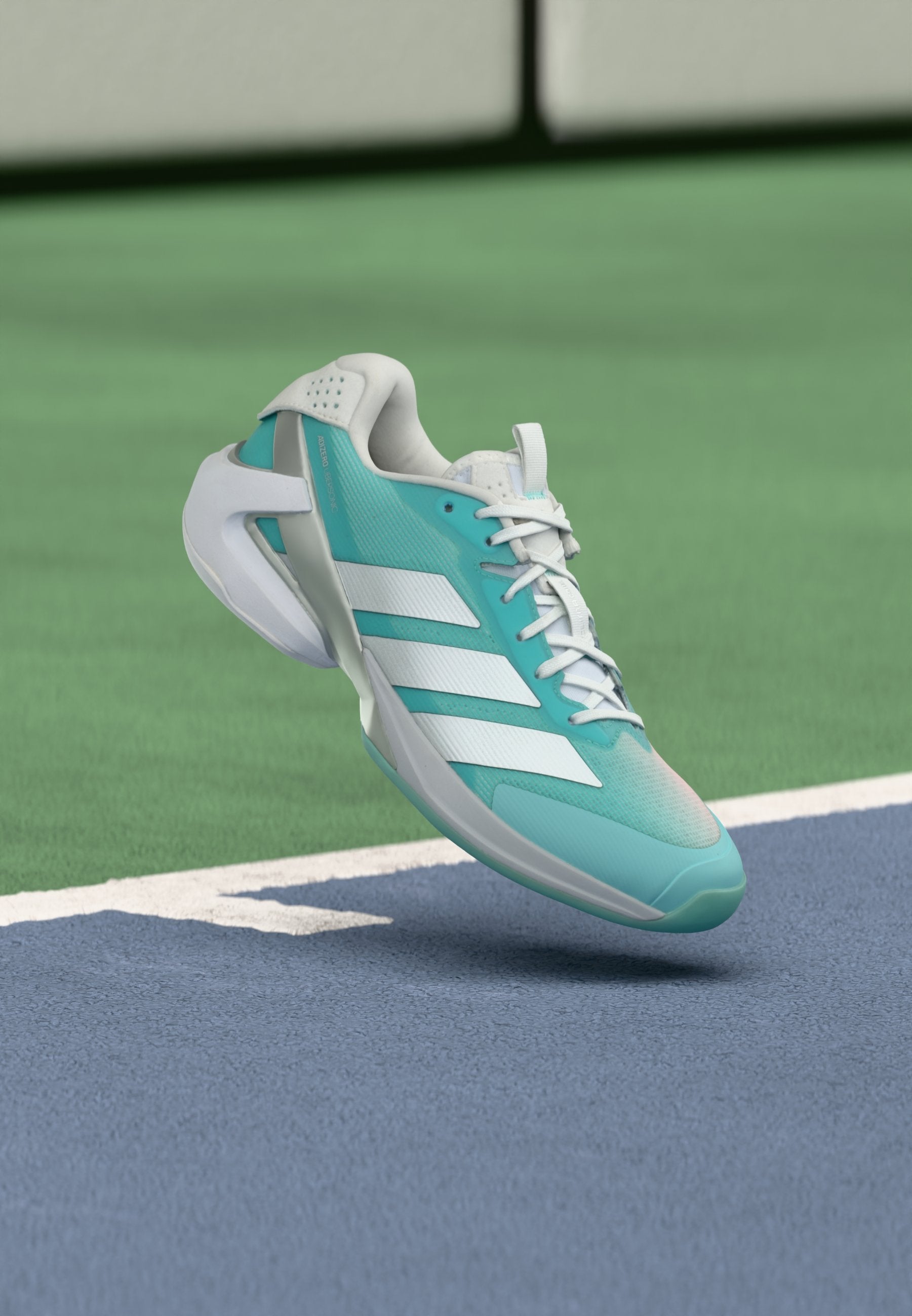 ADIZERO UBERSONIC 5 - Multicourt tennis shoes - flash aqua/silver-coloured metallic/blush pink