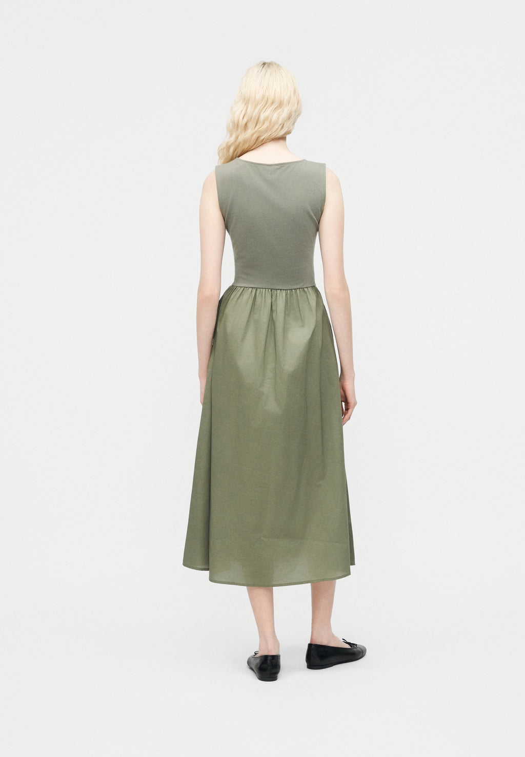 BOATNECK DRESS - Day dress - mesculen green