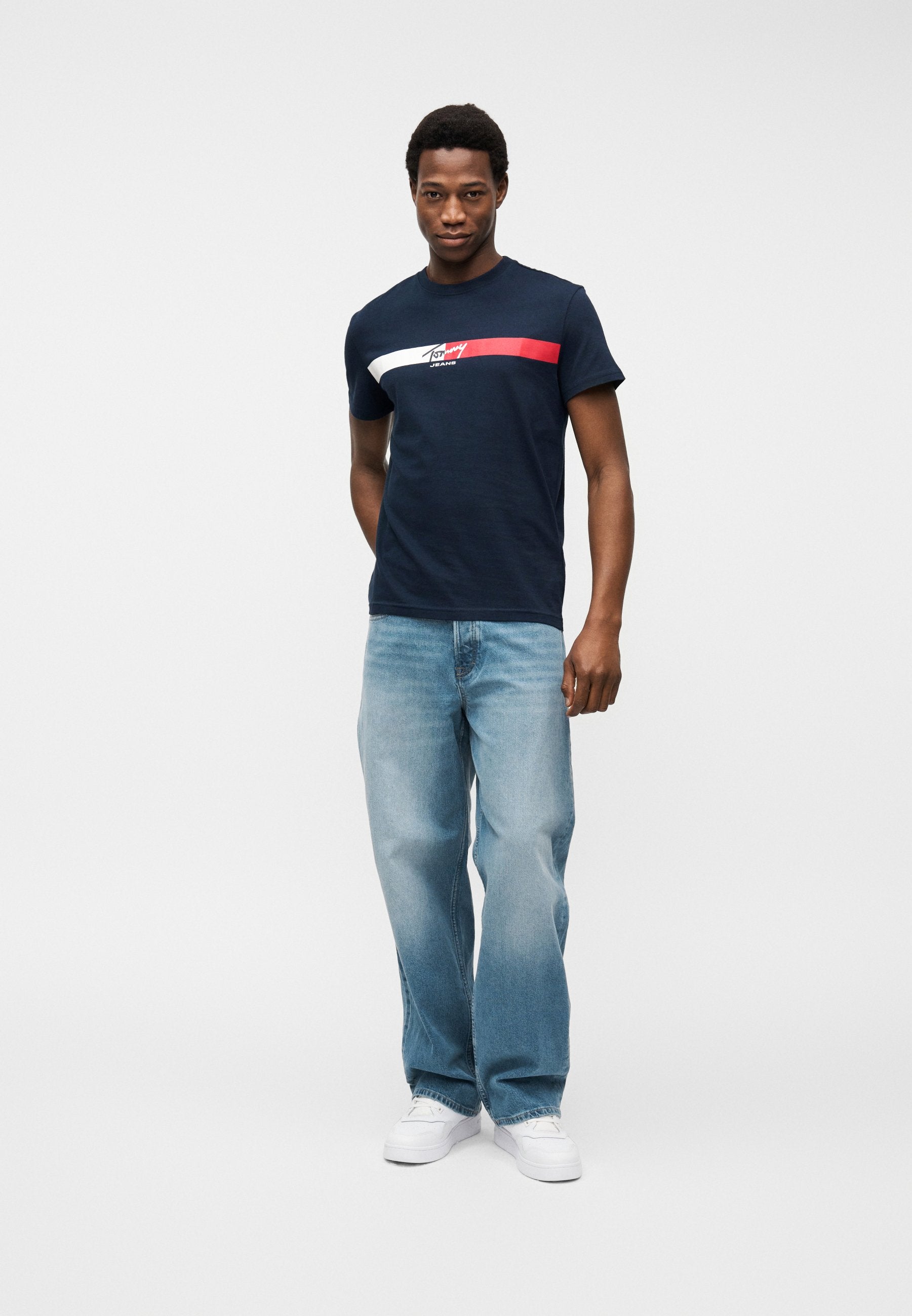 SIGNATURE LOGO JERSEY T-SHIRT - Print T-shirt - dark night navy