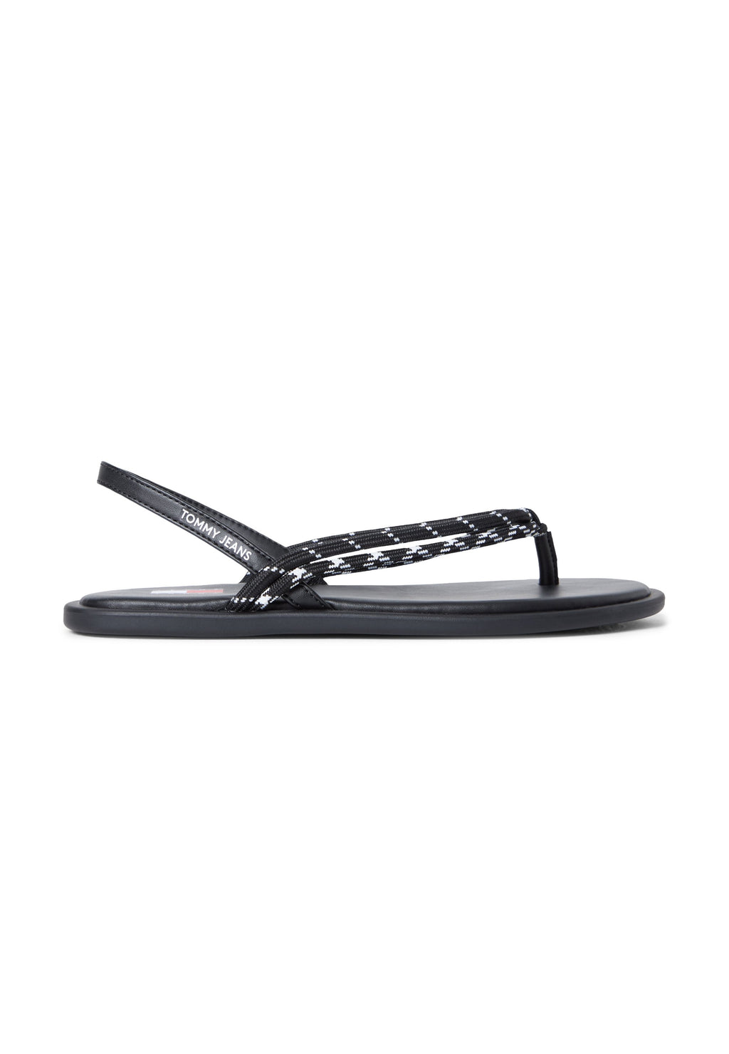 CLAQUETTES AVEC BRIDES EN CORDE ET ARRIÈRE OUVERT - Tongs entre-doigts - noir