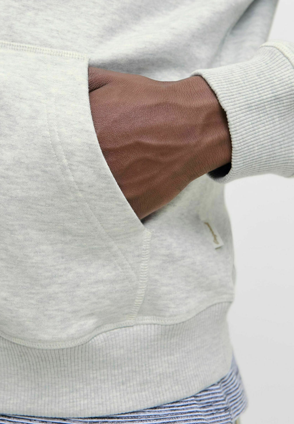 Plus Size - Hoodie - white melange