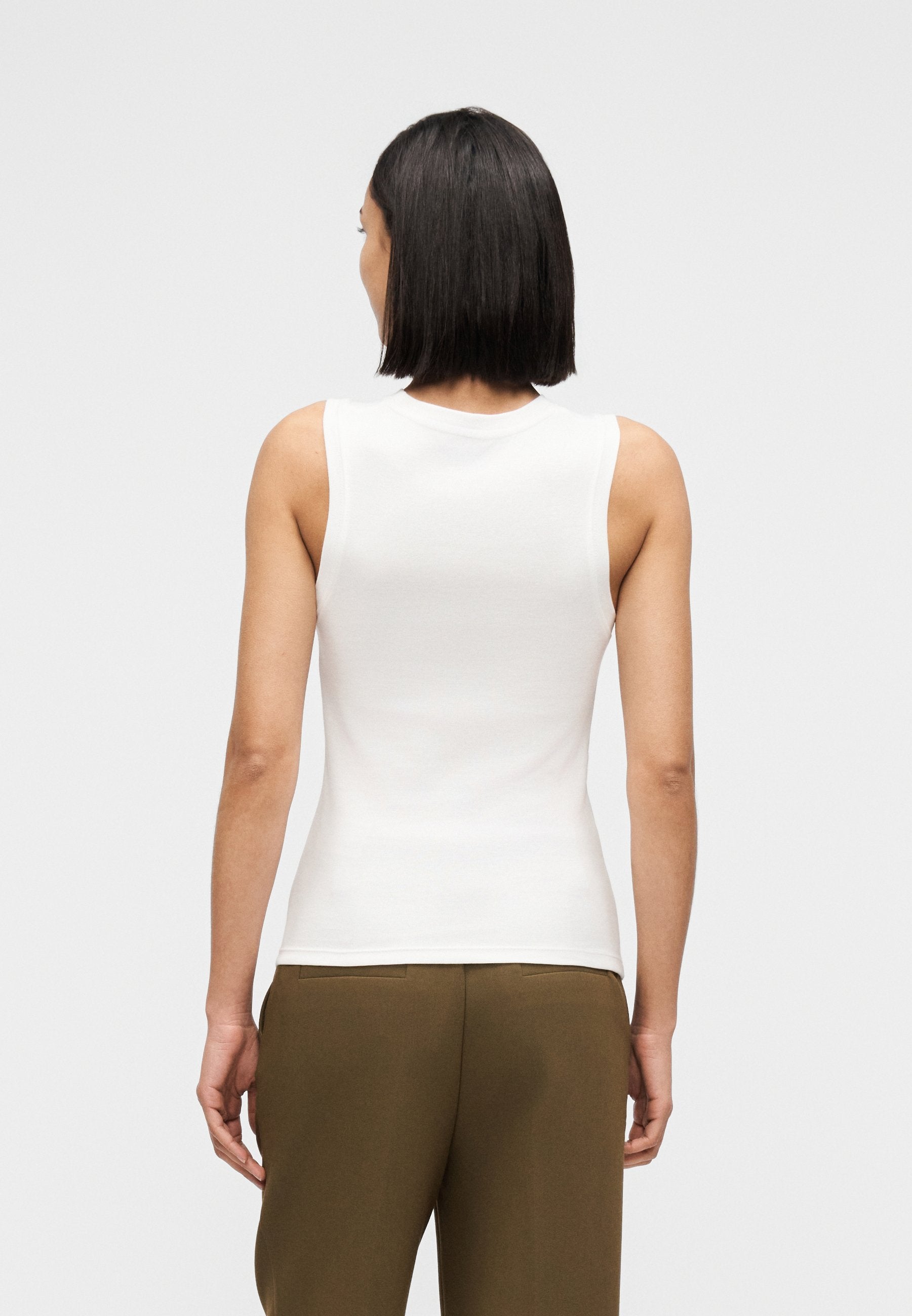 SLIM CREW NECK TANK TOP - Top - ecru