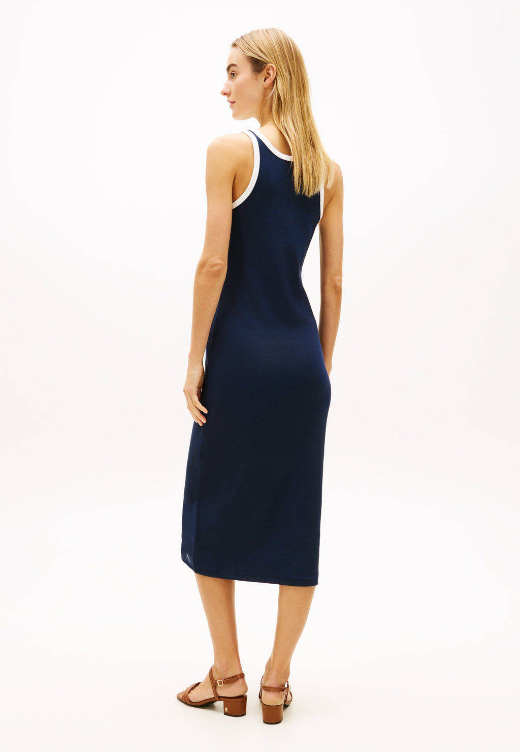 CONTRAST TRIM SLIM MIDI BODYCON DRESS - Jersey dress - dark night navy