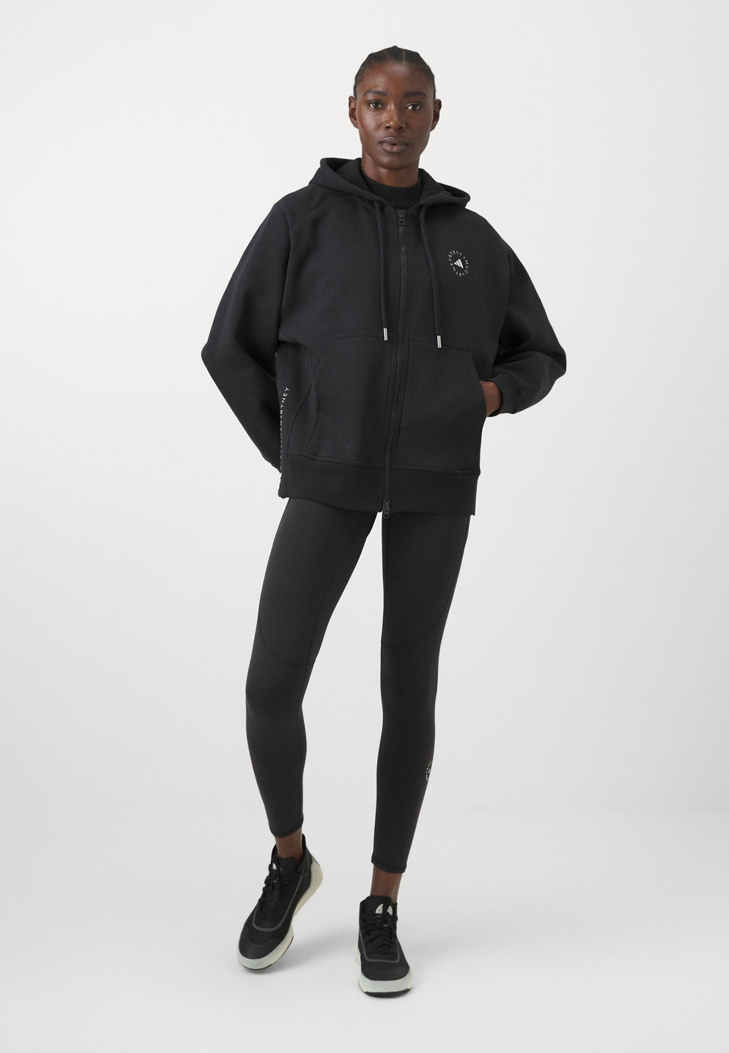 HOODIE - Zip-up sweatshirt - black/white