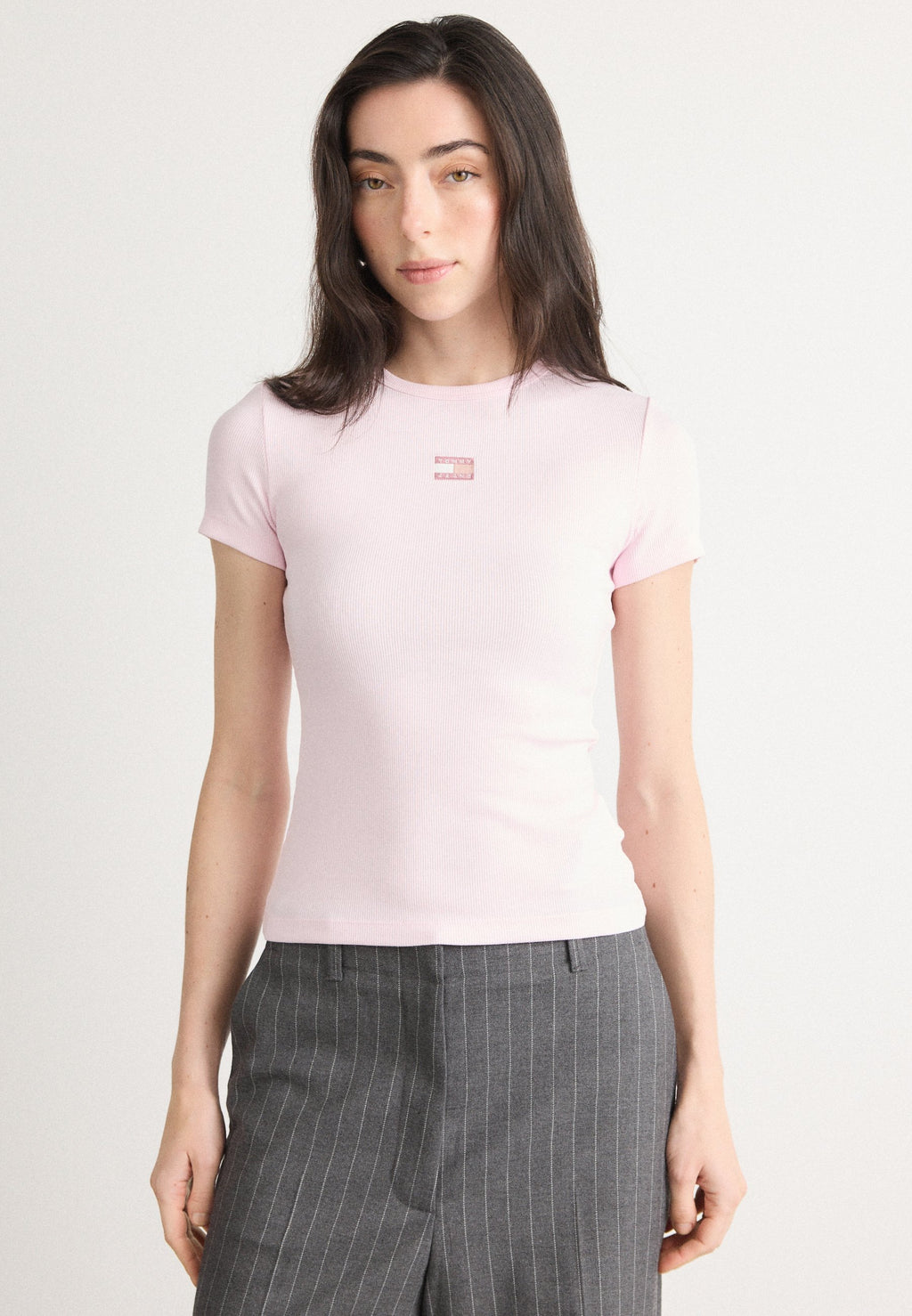 SLIM BADGE TEE - Basic T-shirt - light pink
