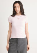 SLIM BADGE TEE - Basic T-shirt - light pink