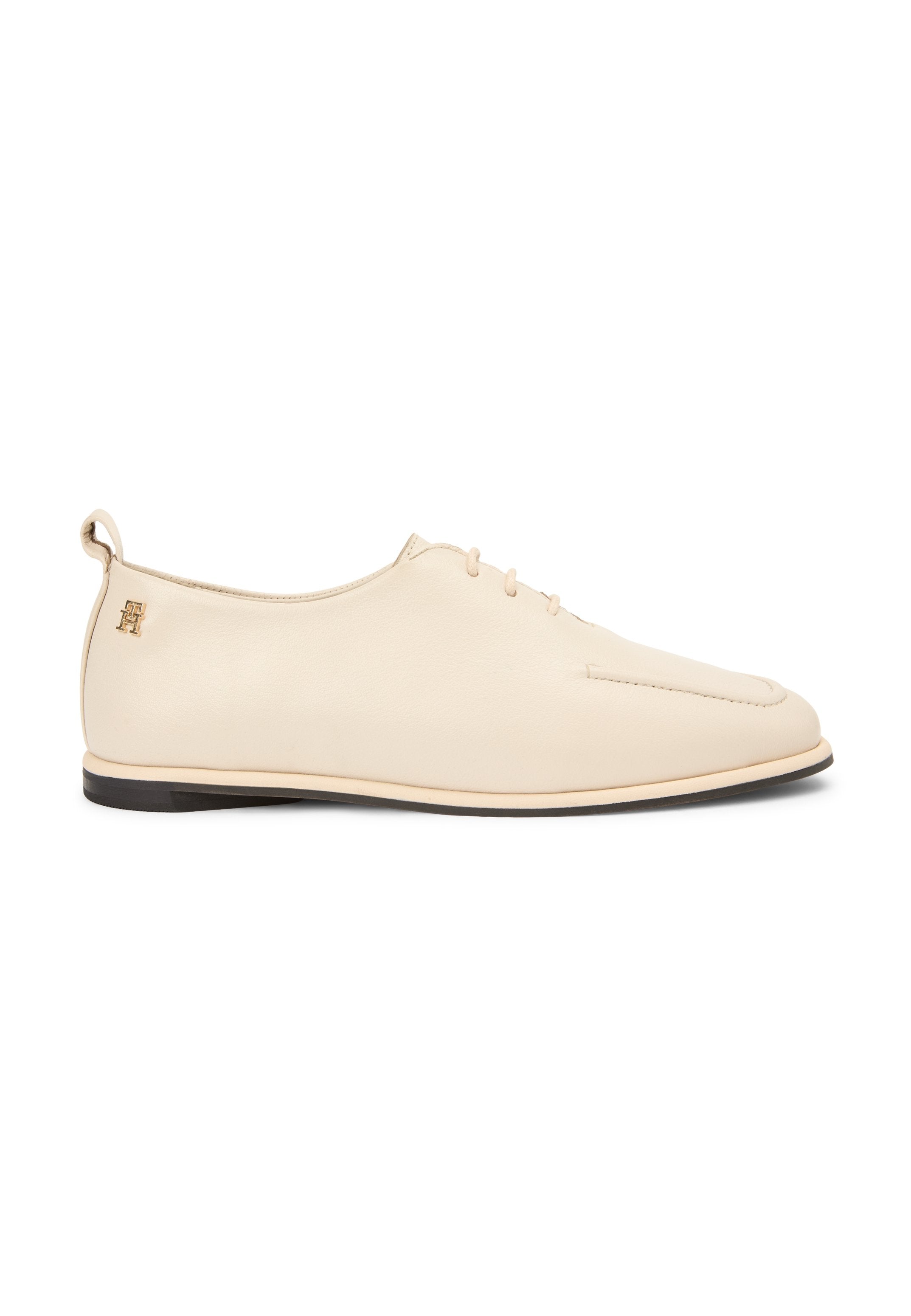 TH MONOGRAM LEATHER OXFORD SHOES - Lace-ups - soft cream