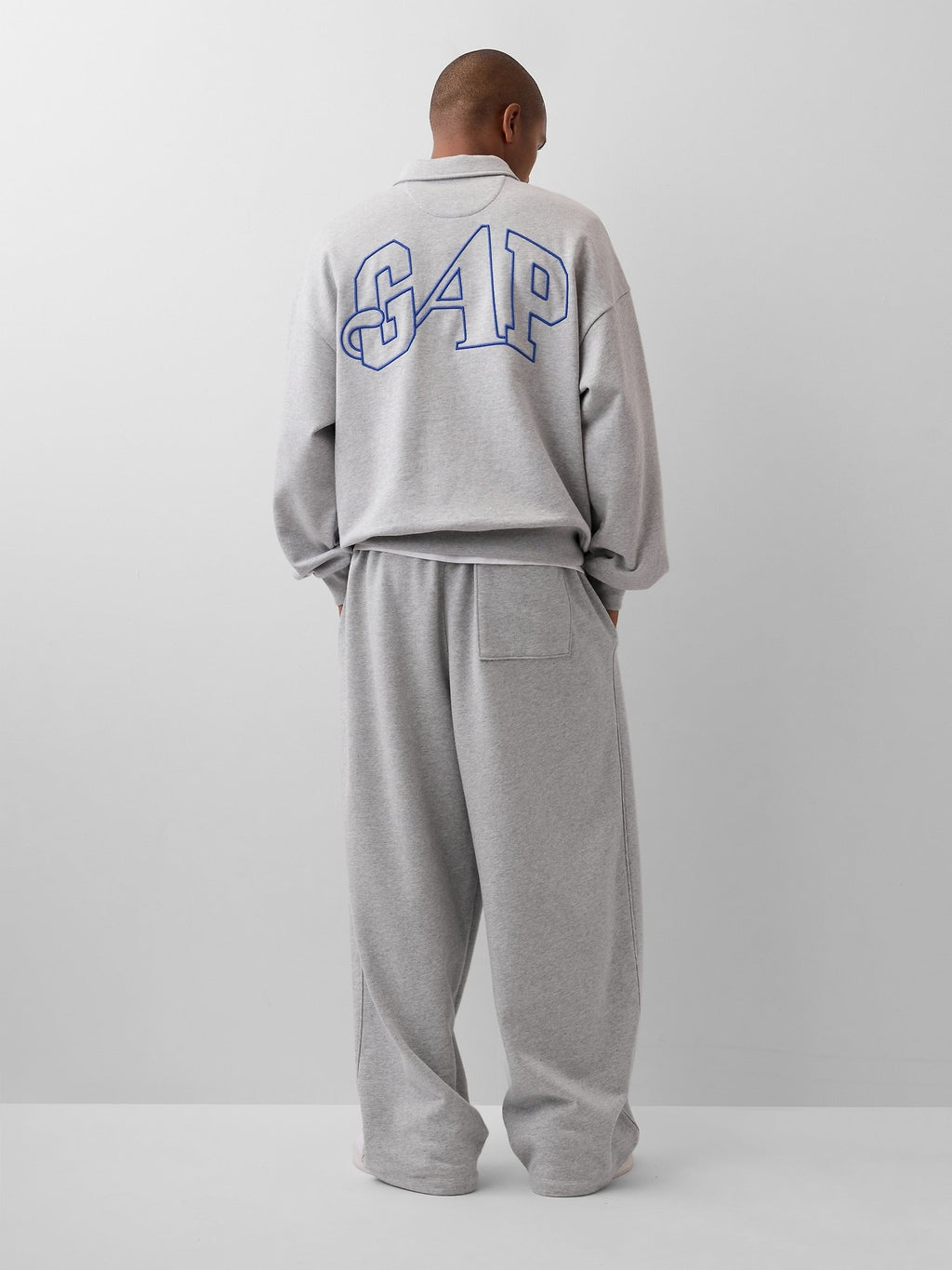 GAP AWAKE NY HEAVYWEIGHT OVERSIZED QUARTER-ZIP PULLOVER - Sweatshirt - light grey heather