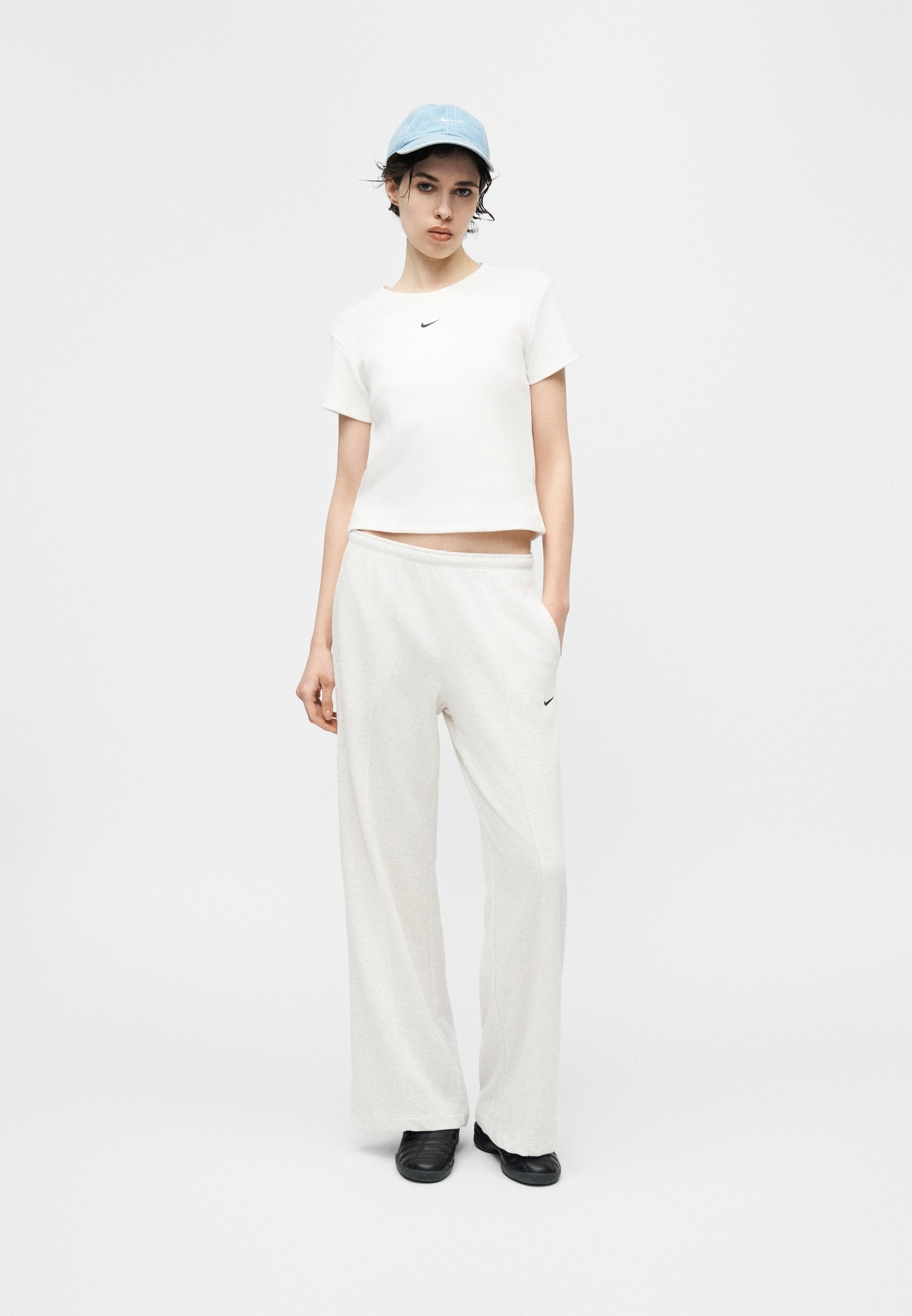 Tracksuit bottoms - birch heather/white/black