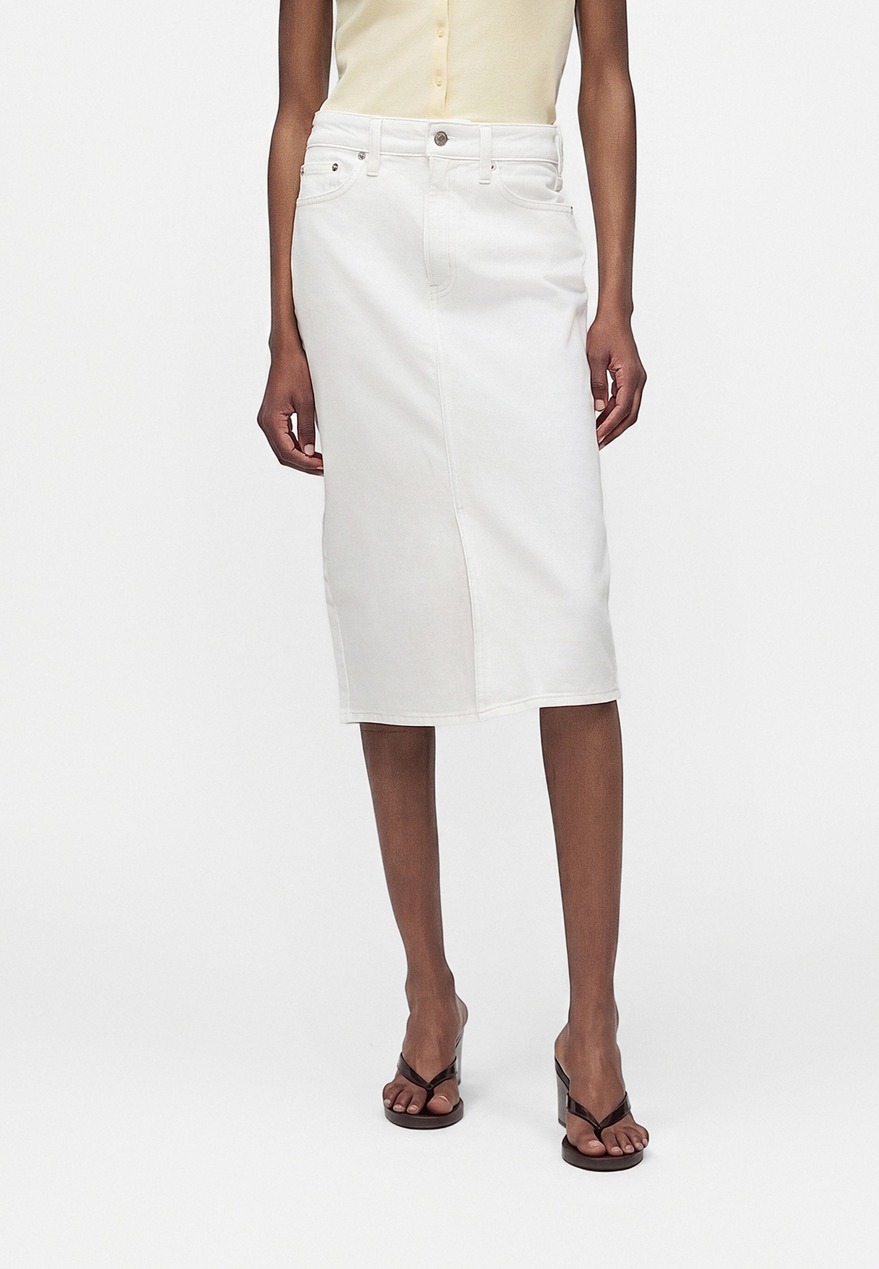Denim skirt - fresh white