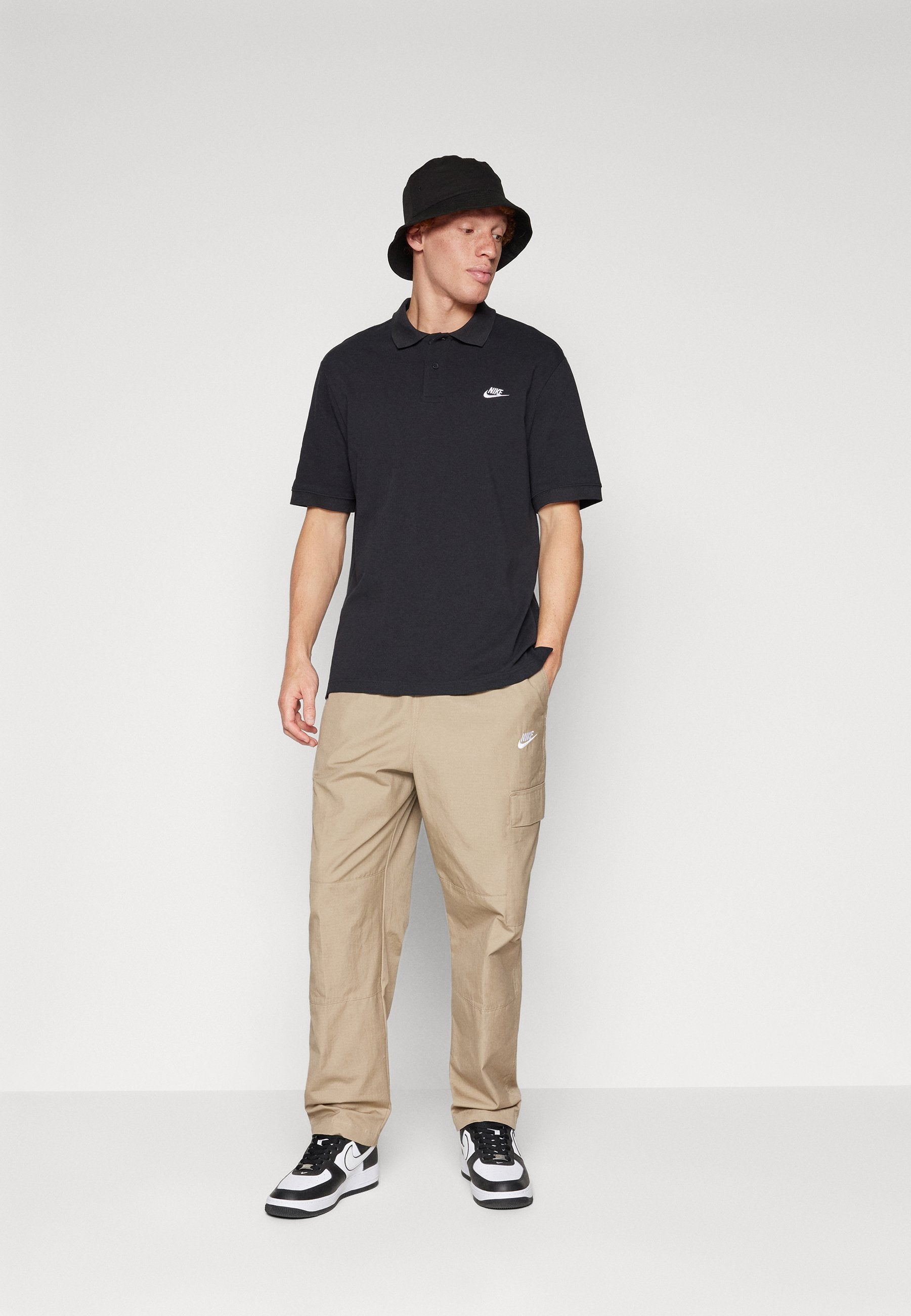 Polo shirt - black/white