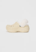 PLATFM LINED FUZZ STRAP  - Clogs - bone