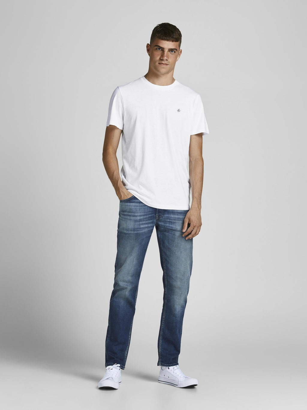 JORJXJ TEE CREW NECK 5 PACK - Basic T-shirt - white