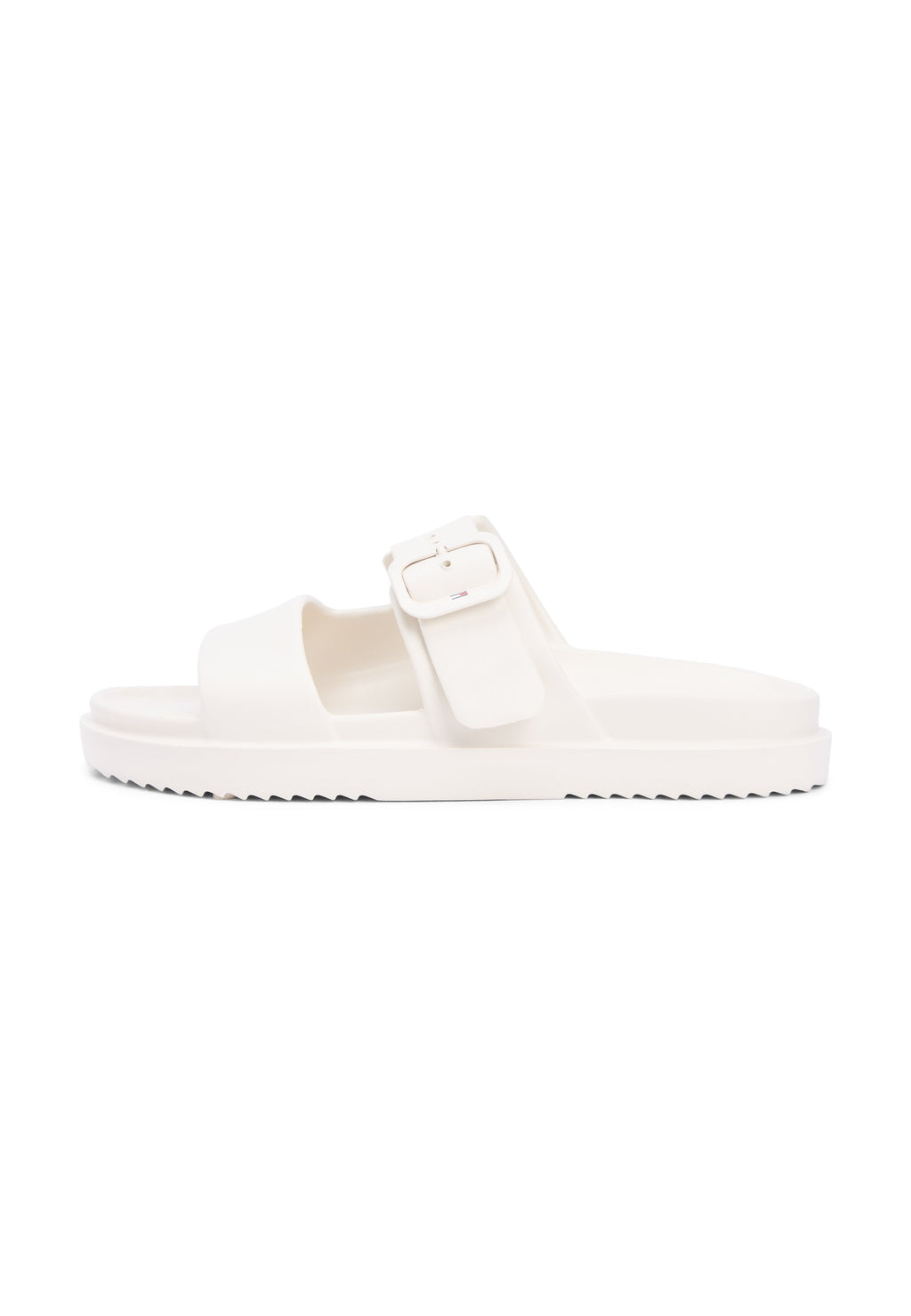 DOUBLE STRAP ENAMEL FLAG LIGHTWEIGHT SANDALS - Sandals - soft cream