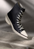 CHUCK 70 DE LUXE POINTED - Yüksek bilekli spor ayakkabı - siyah/beyaz