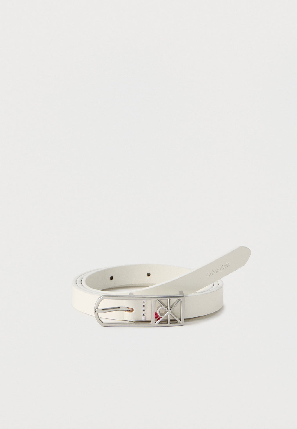 EMBLEM ELONGATED - Belt - white alyssum/antique silver-coloured