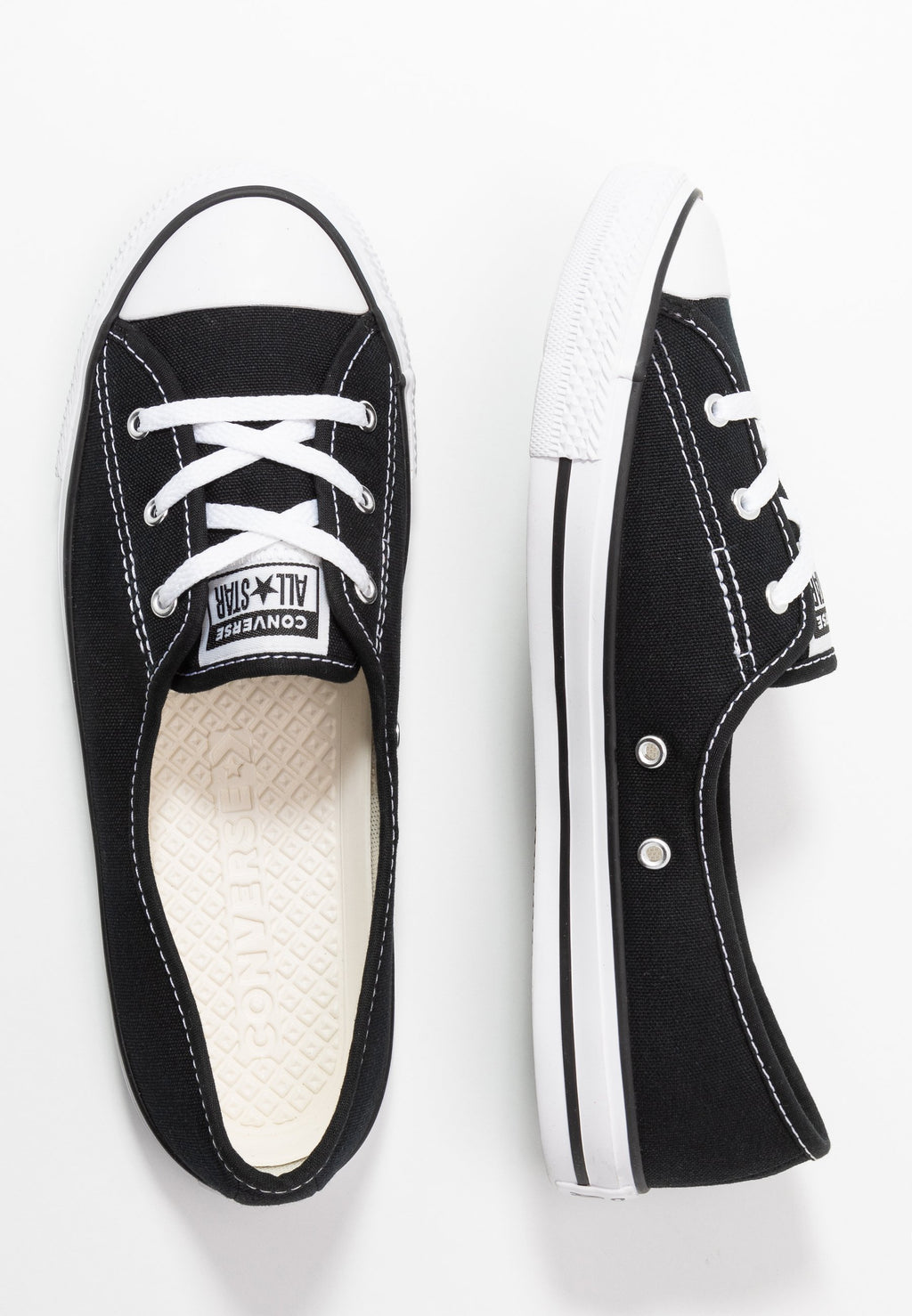 CHUCK TAYLOR ALL STAR BALLET LACE - Slip-ons - black/white