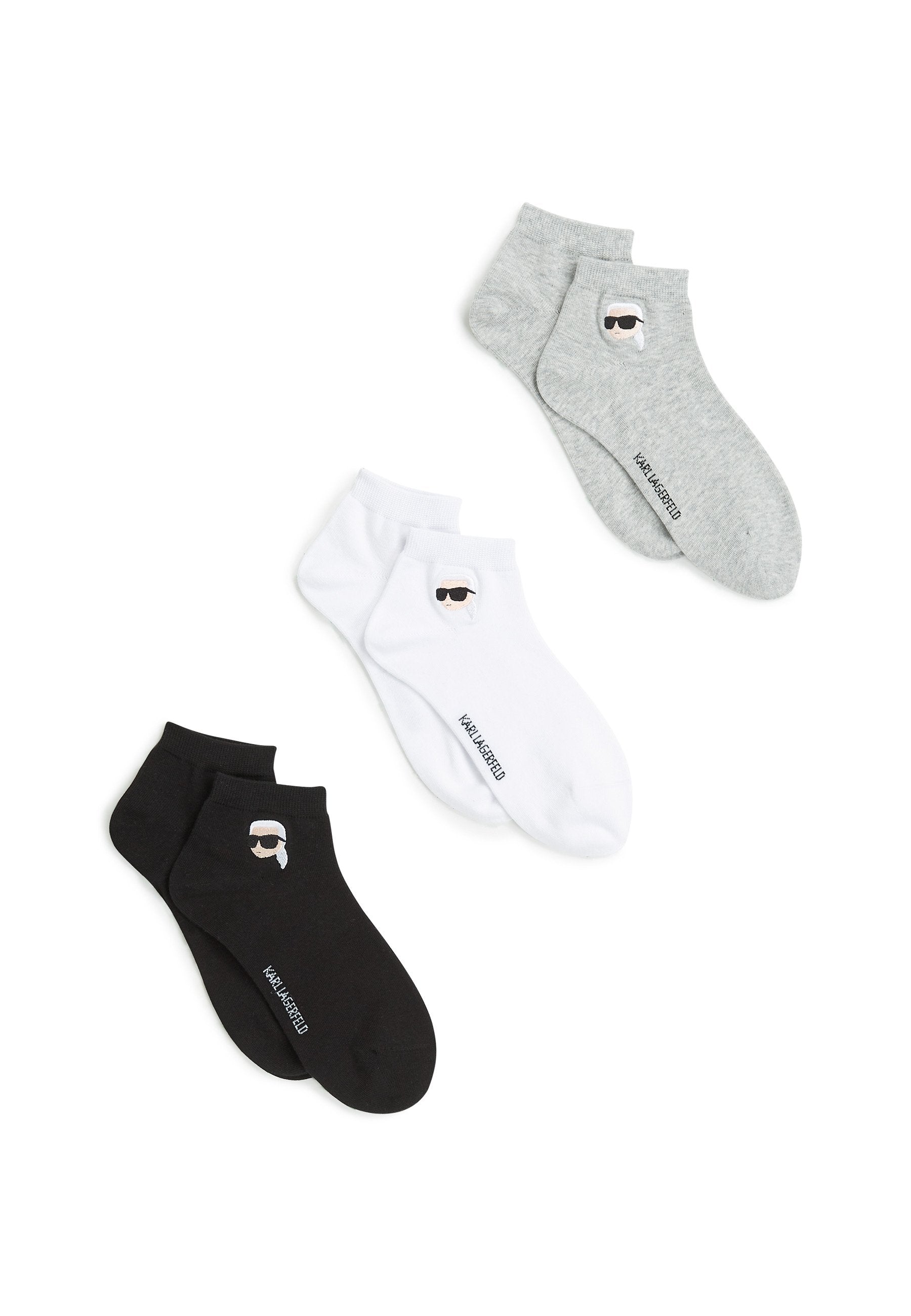 IKON SHORT (PACK OF 3) - Sneaker socks - black/white/grey