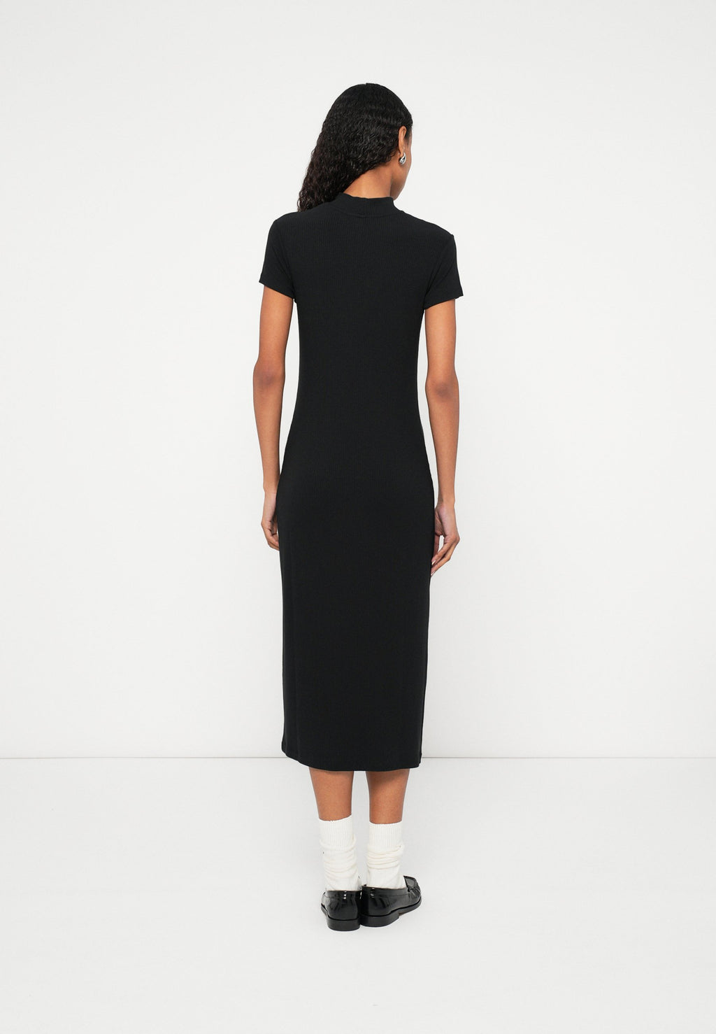 SLIM MOCK - Jersey dress - black