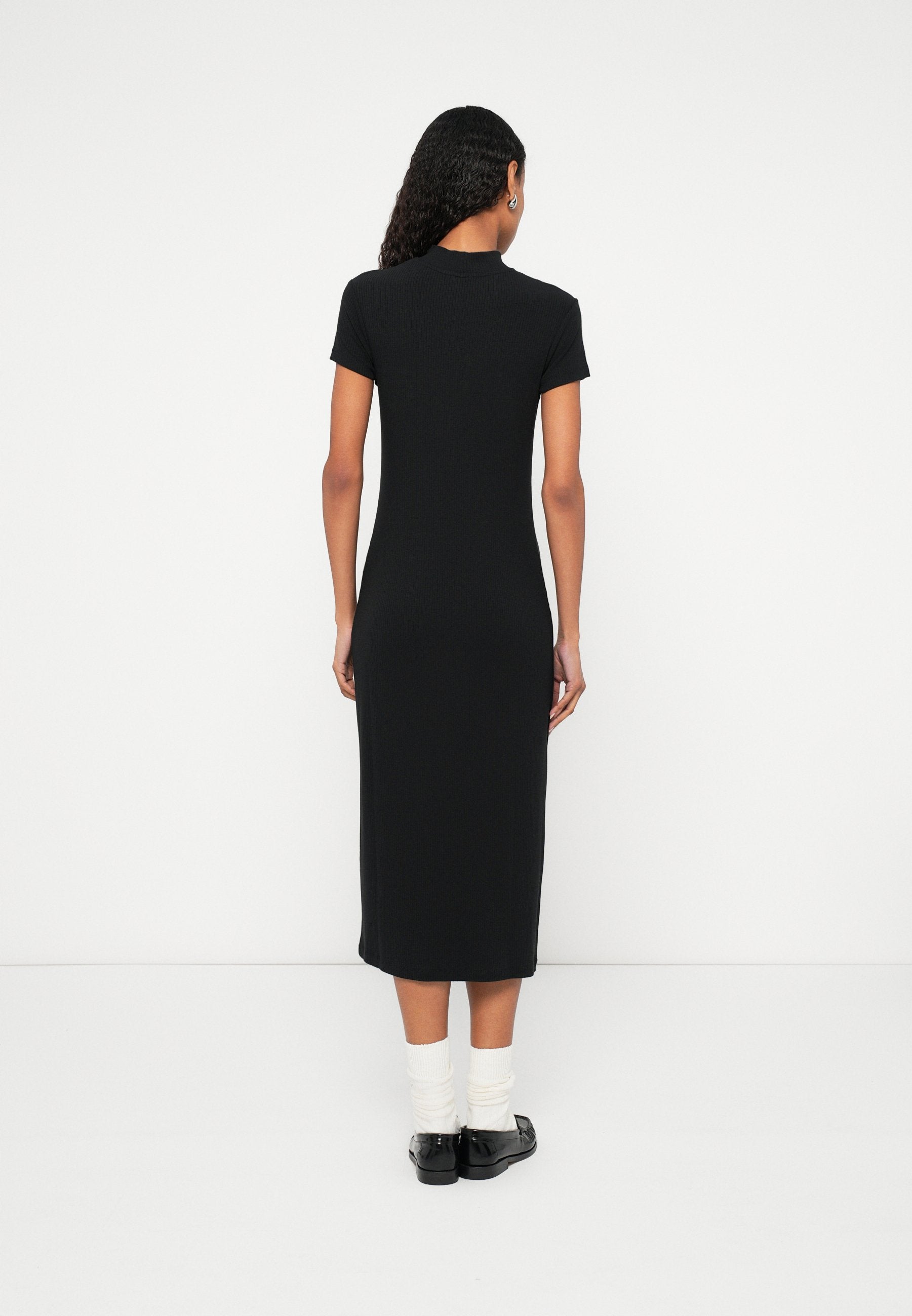 SLIM MOCK - Jersey dress - black