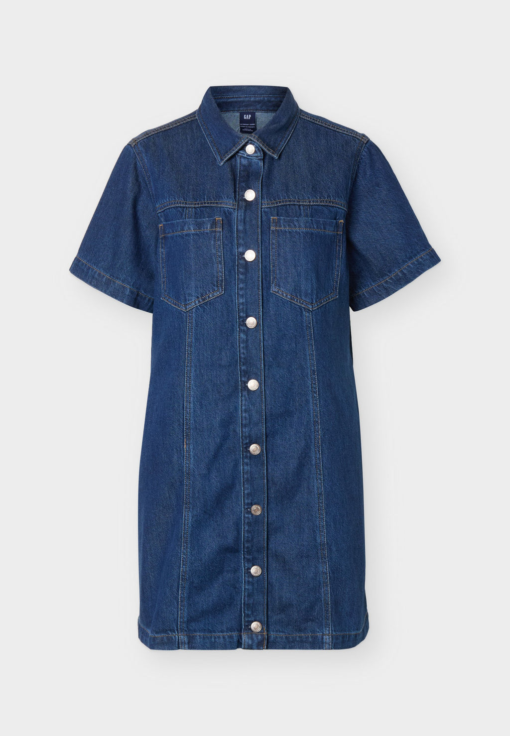 SHANK FRONT SHIRTDRESS - Denim dress - dark wash