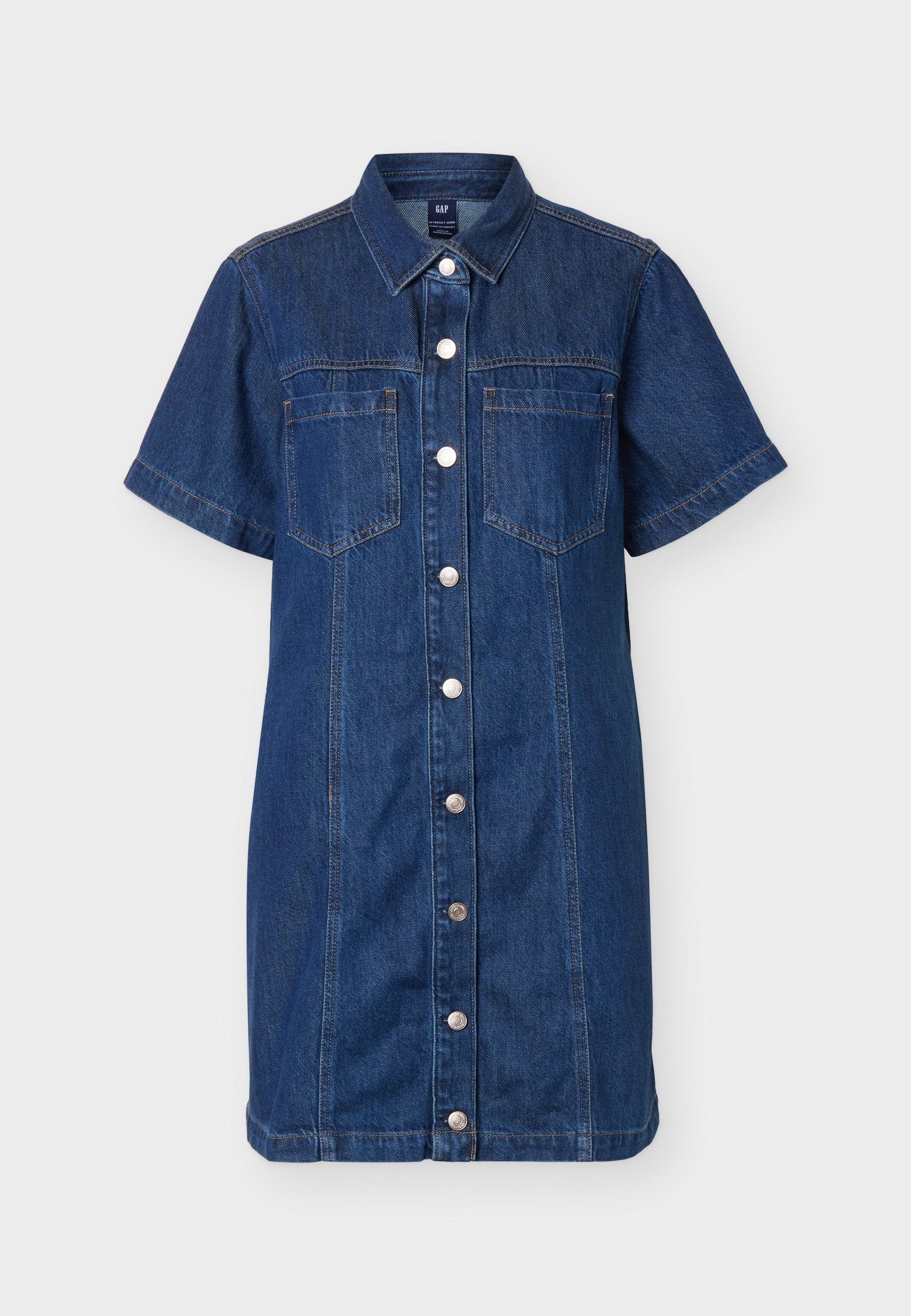 SHANK FRONT SHIRTDRESS - Denim dress - dark wash
