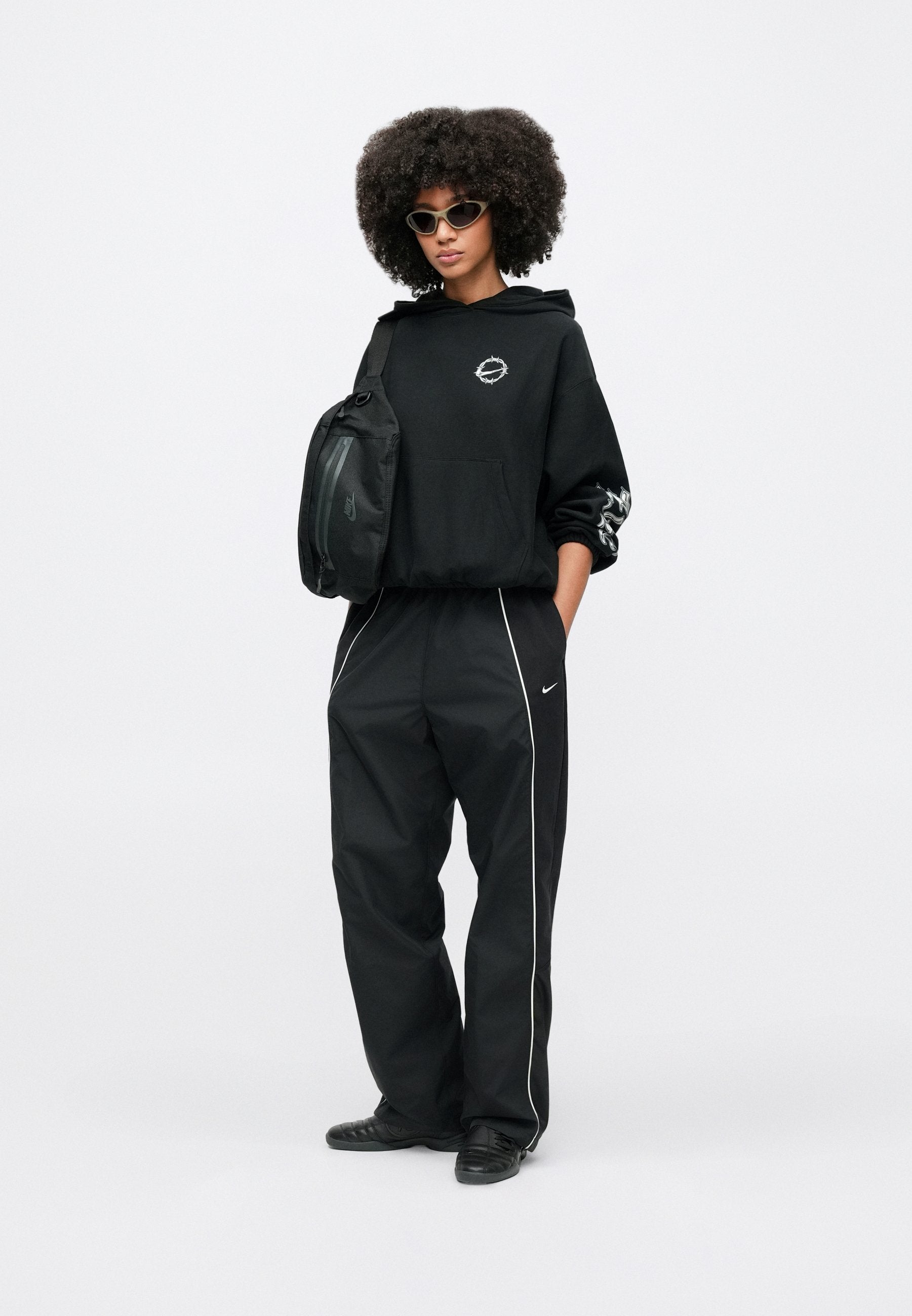 STREET - Sweat à capuche - noir/gris collège
