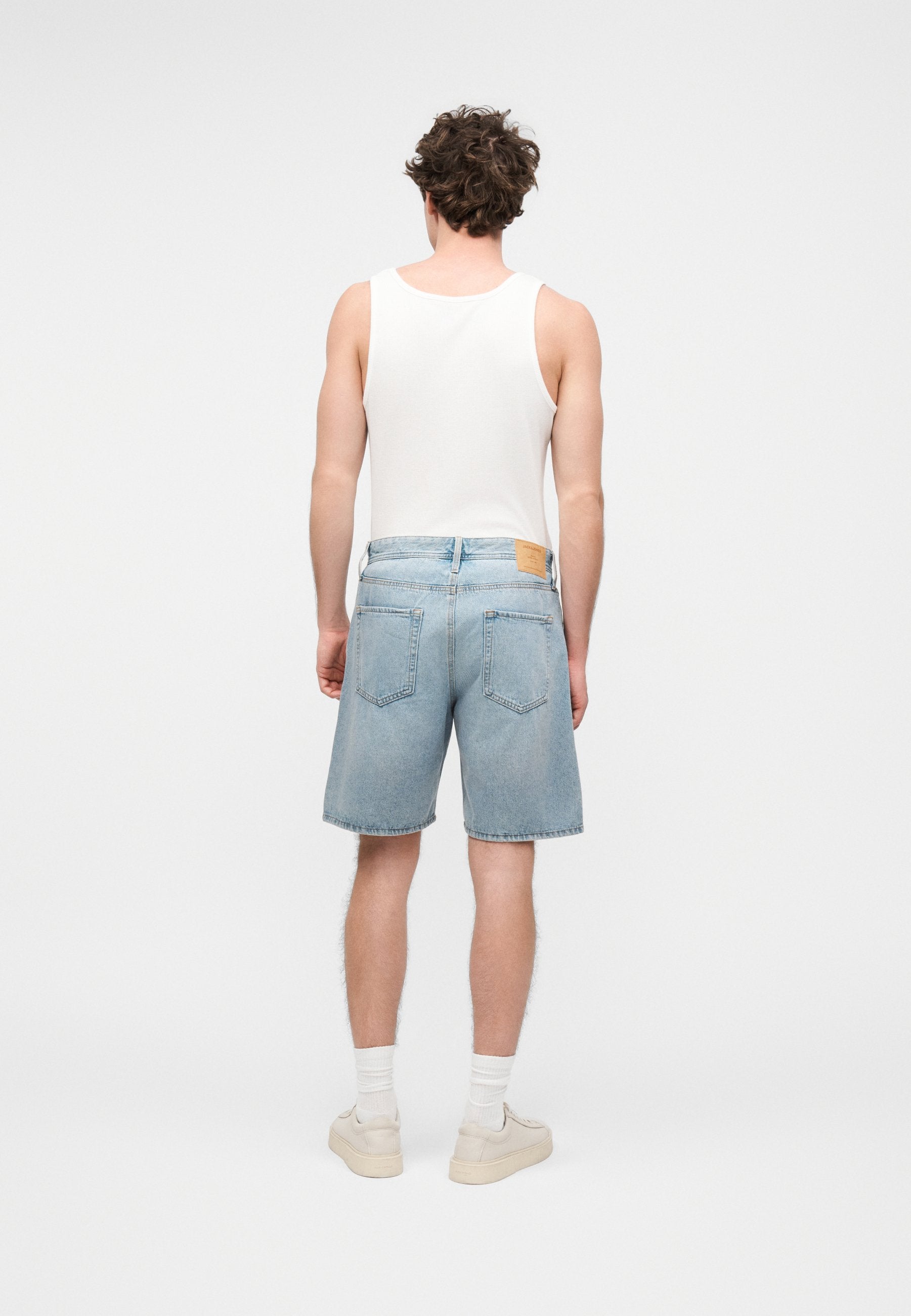 JJITONY JJORIGINAL - Denim shorts - blue denim light blue
