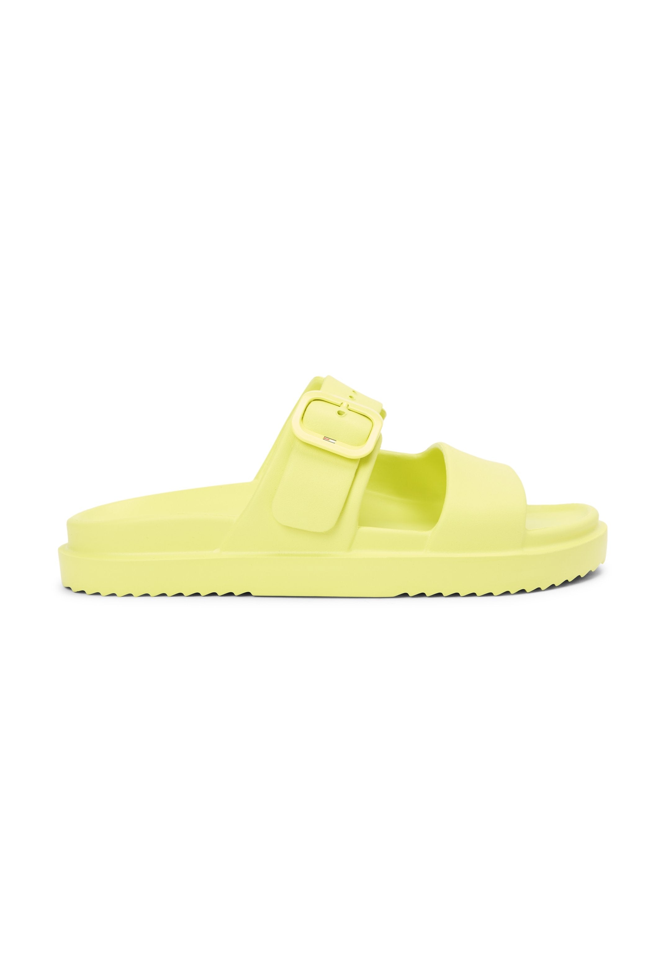 DOUBLE STRAP ENAMEL FLAG LIGHTWEIGHT SANDALS - Sandals - lime zing