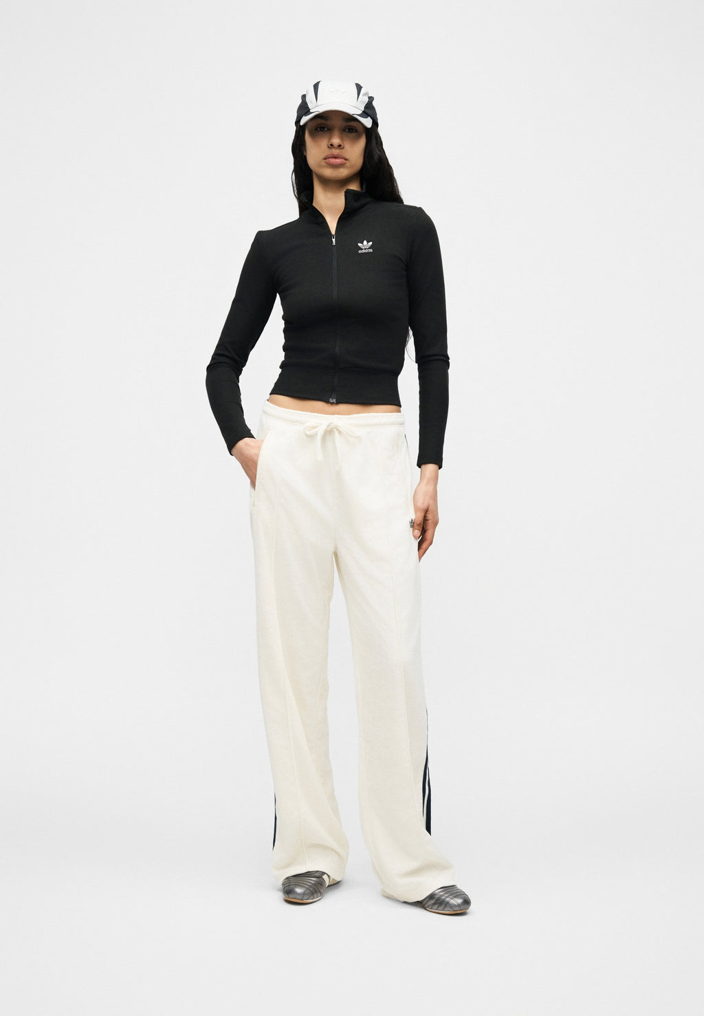 PANTALON ÉPONGE - Bas de survêtement - blanc cassé