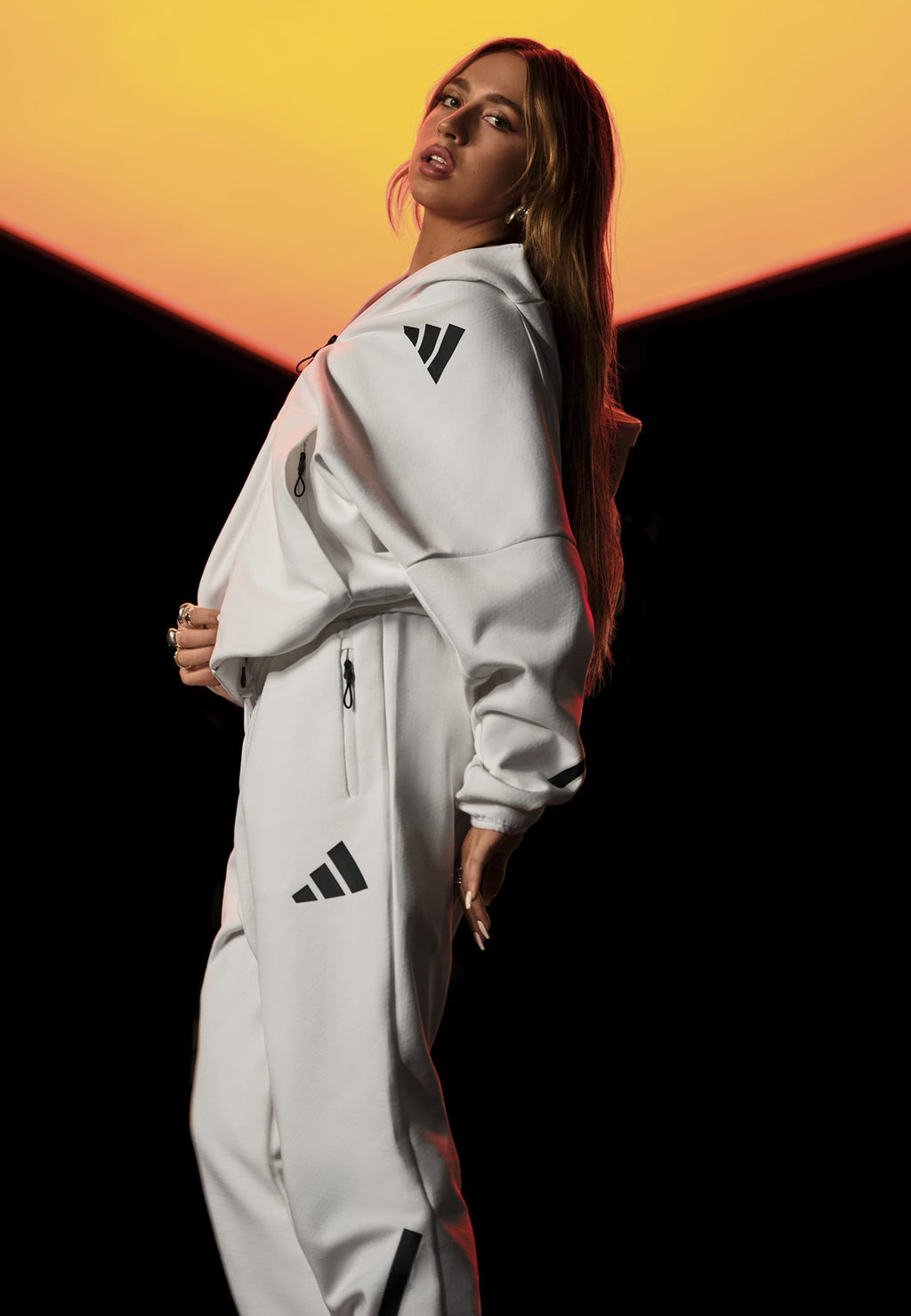 ADIDAS Z.N.E. - Tracksuit bottoms - white